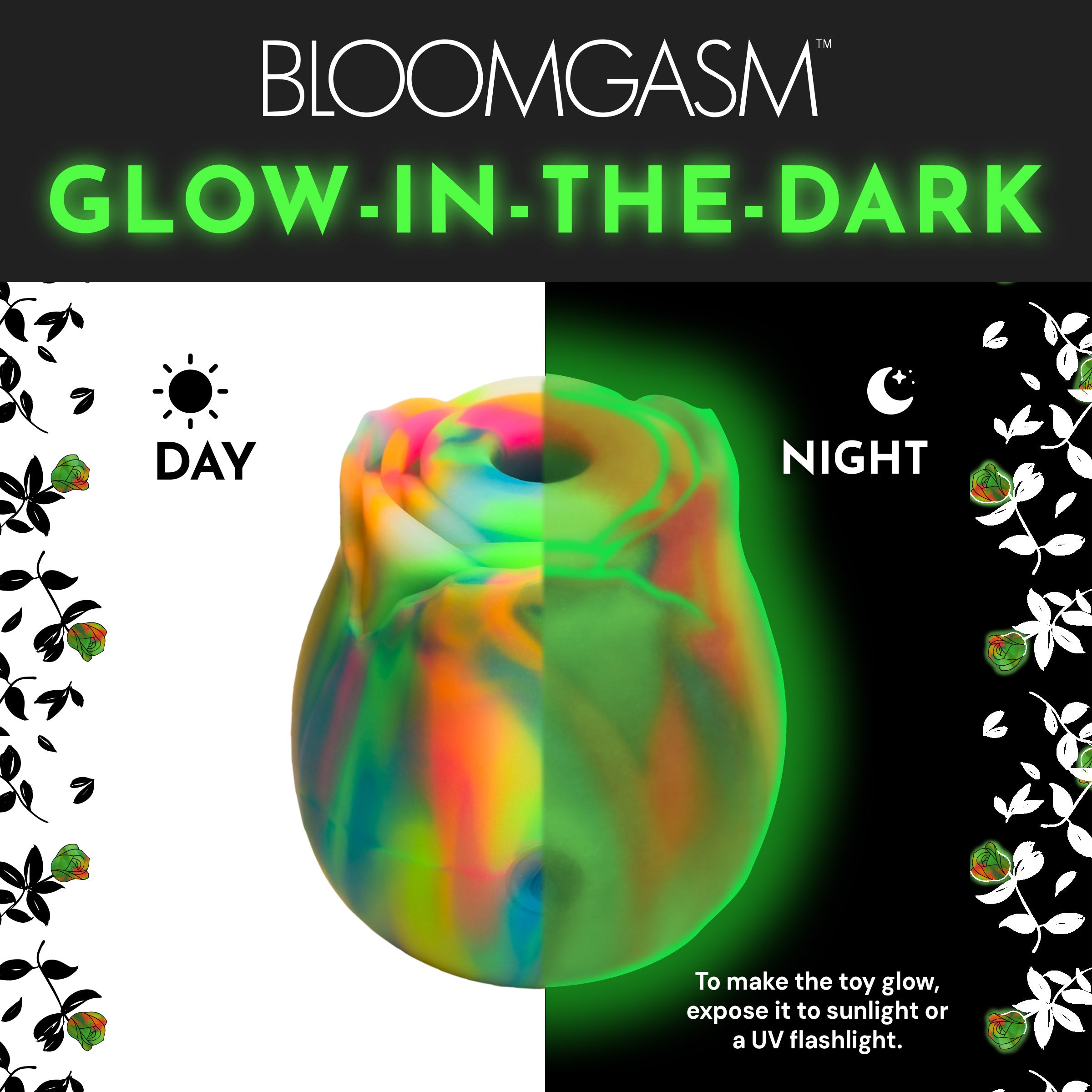 Bloomgasm Glow Rose Glow-in-the-Dark Clitoral Stimulator Multi