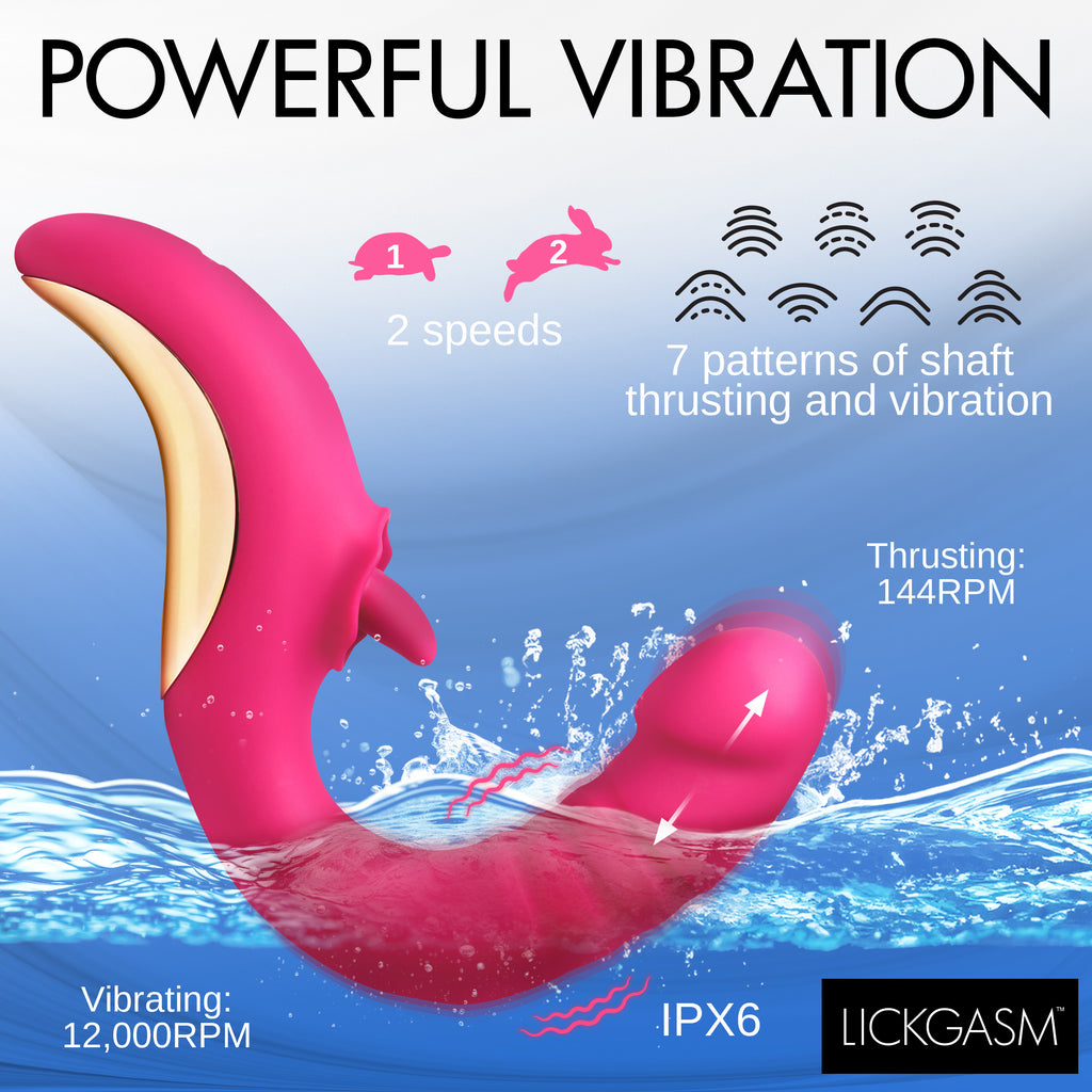 Lickgasm Tease and Please Thrusting and Licking Vibrator Pink