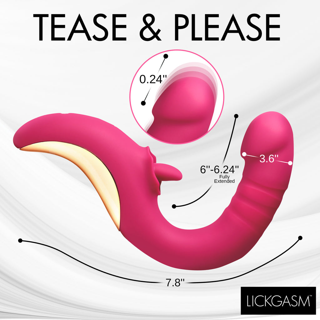 Lickgasm Tease and Please Thrusting and Licking Vibrator Pink
