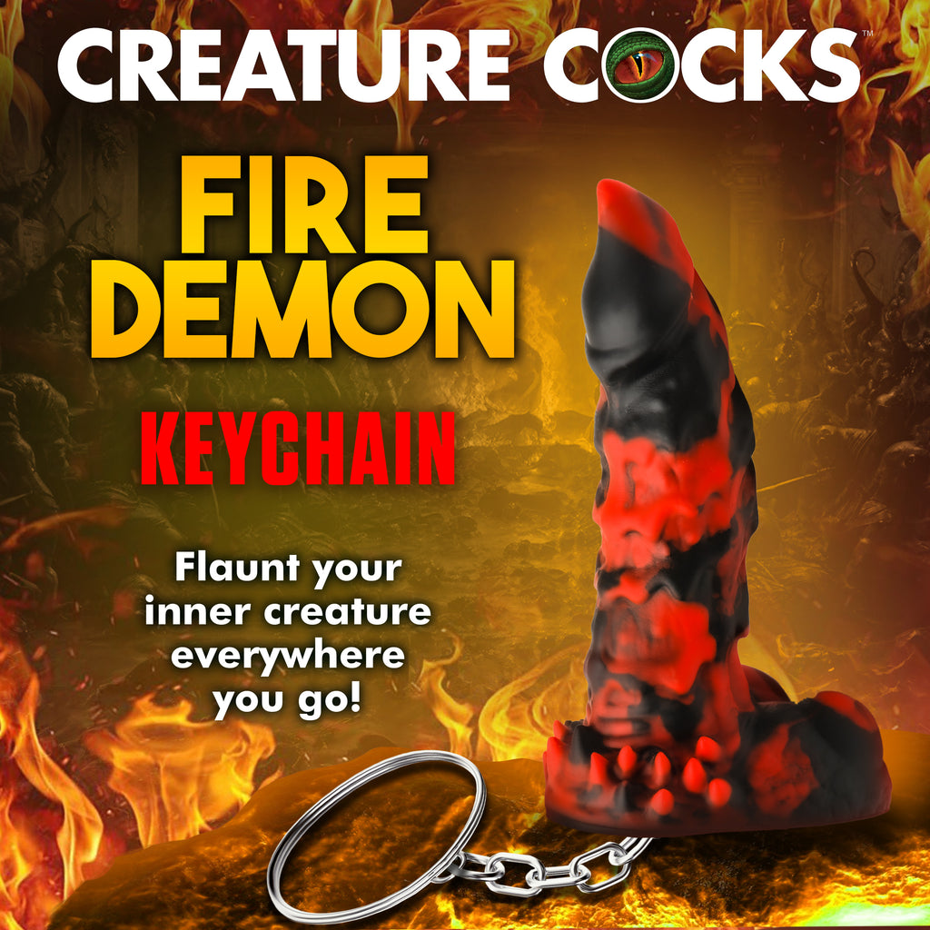 Creature Cocks Fire Demon Mini Dildo Key Chain Red