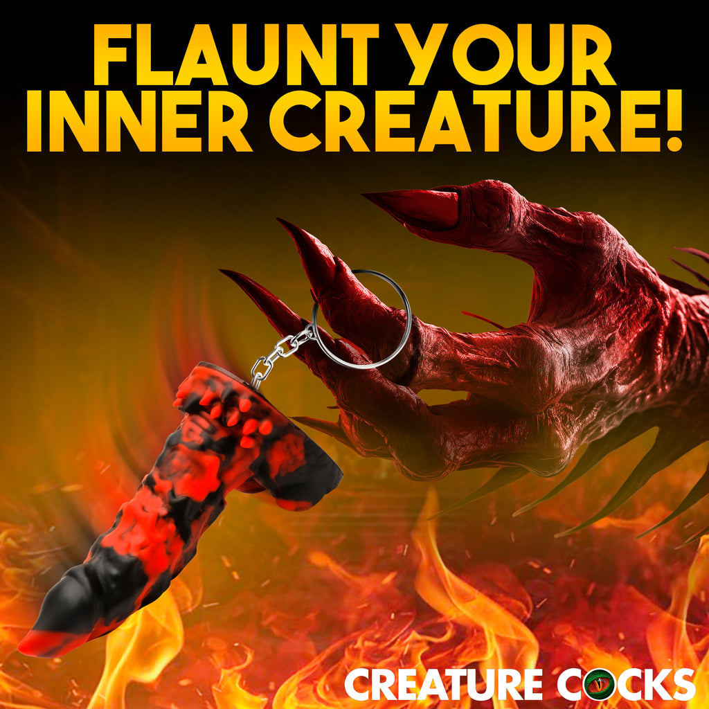 Creature Cocks Fire Demon Mini Dildo Key Chain Red
