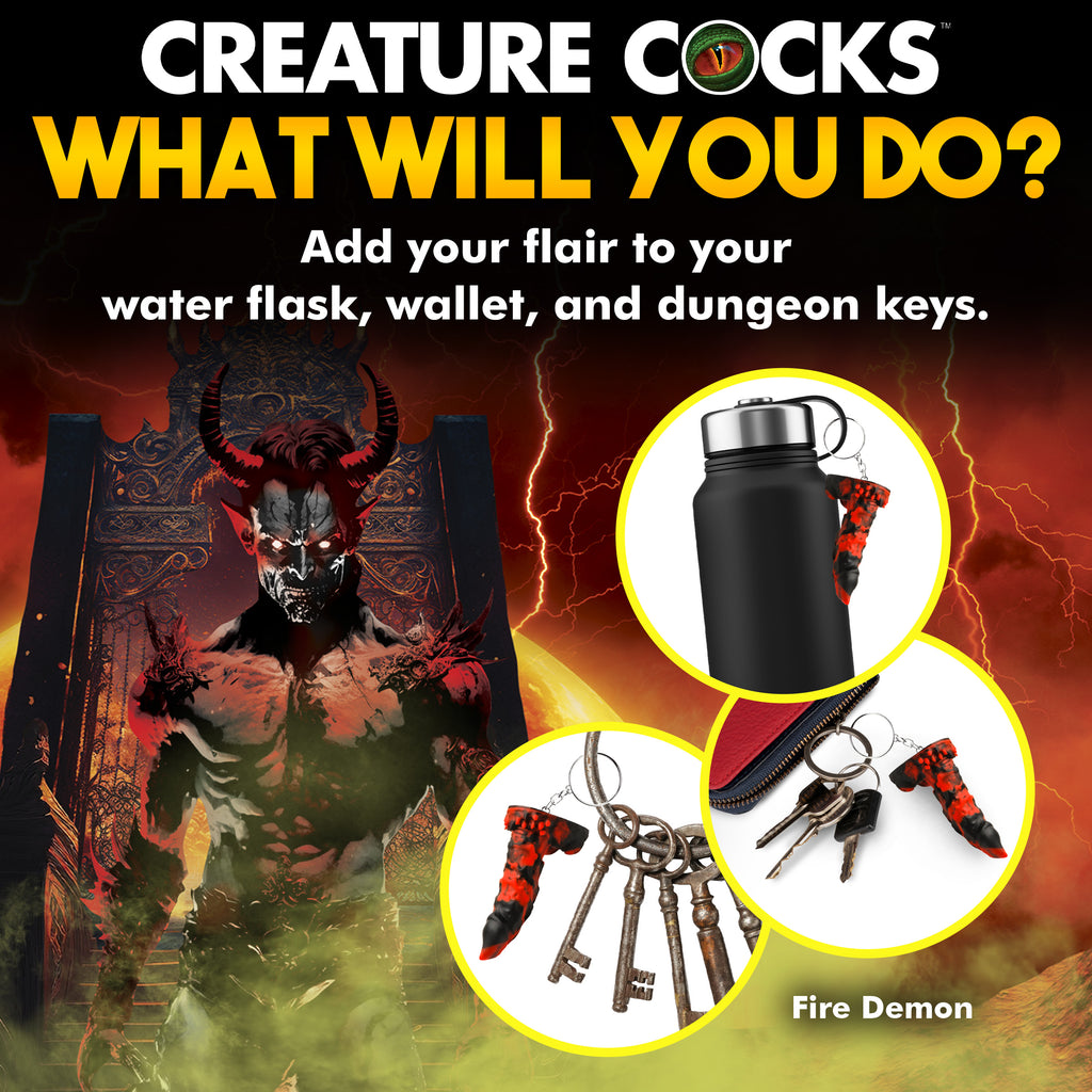 Creature Cocks Fire Demon Mini Dildo Key Chain Red