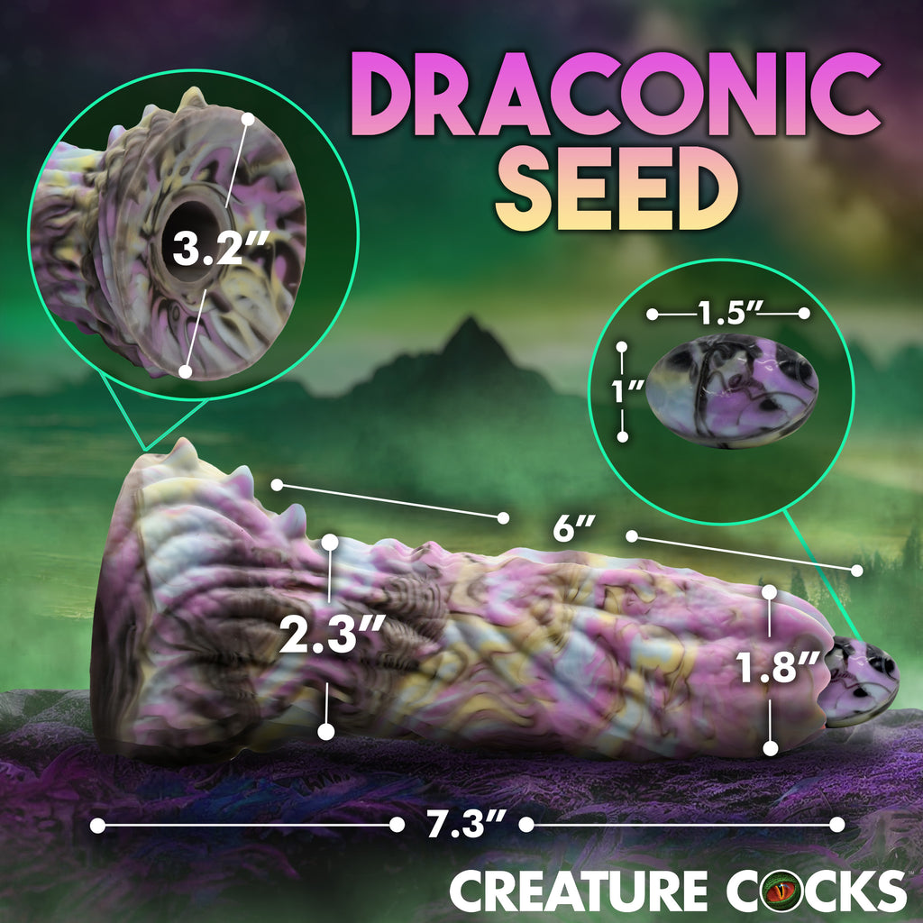 Creature Cocks Dragon Spawn Ovipositor Silicone Dildo with Eggs Multi