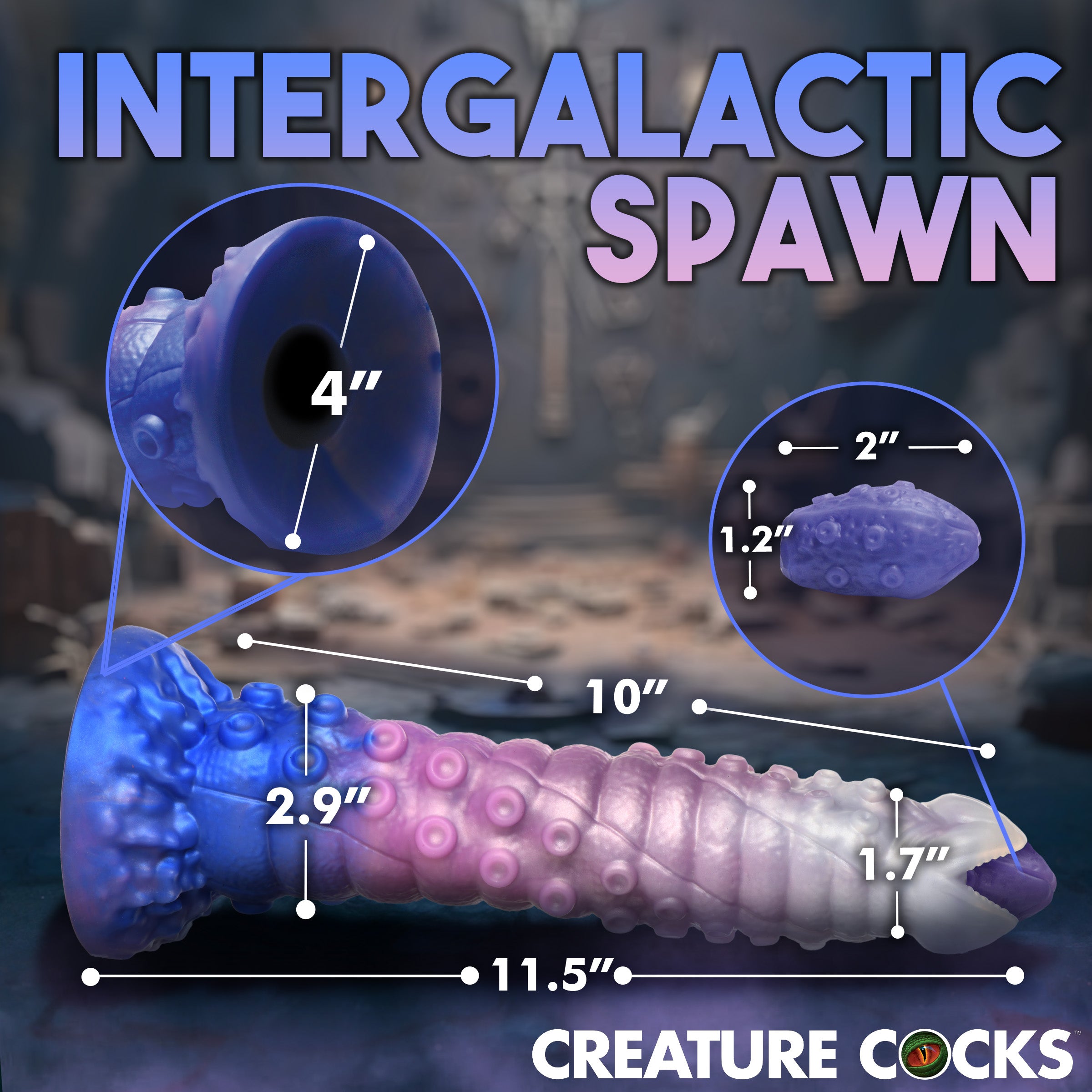 Creature Cocks Tenta-Queen Ovipositor Silicone Dildo with Eggs Multi