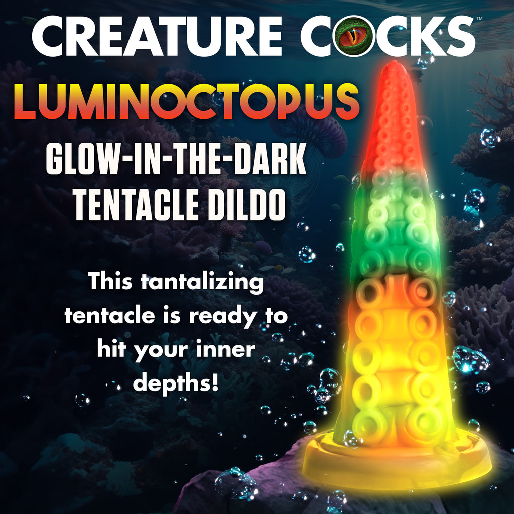Creature Cocks Luminoctopus Glow-In-The-Dark Tentacle Silicone Dildo Multi