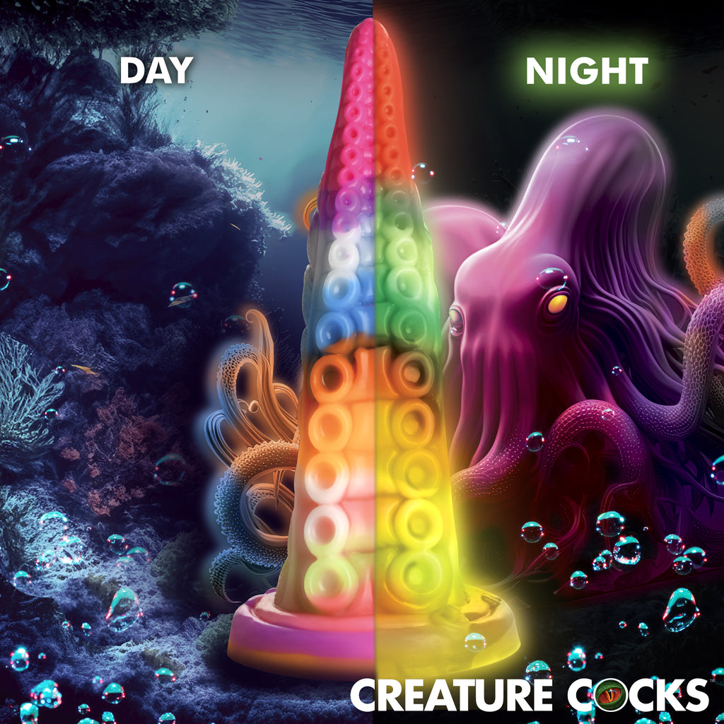 Creature Cocks Luminoctopus Glow-In-The-Dark Tentacle Silicone Dildo Multi