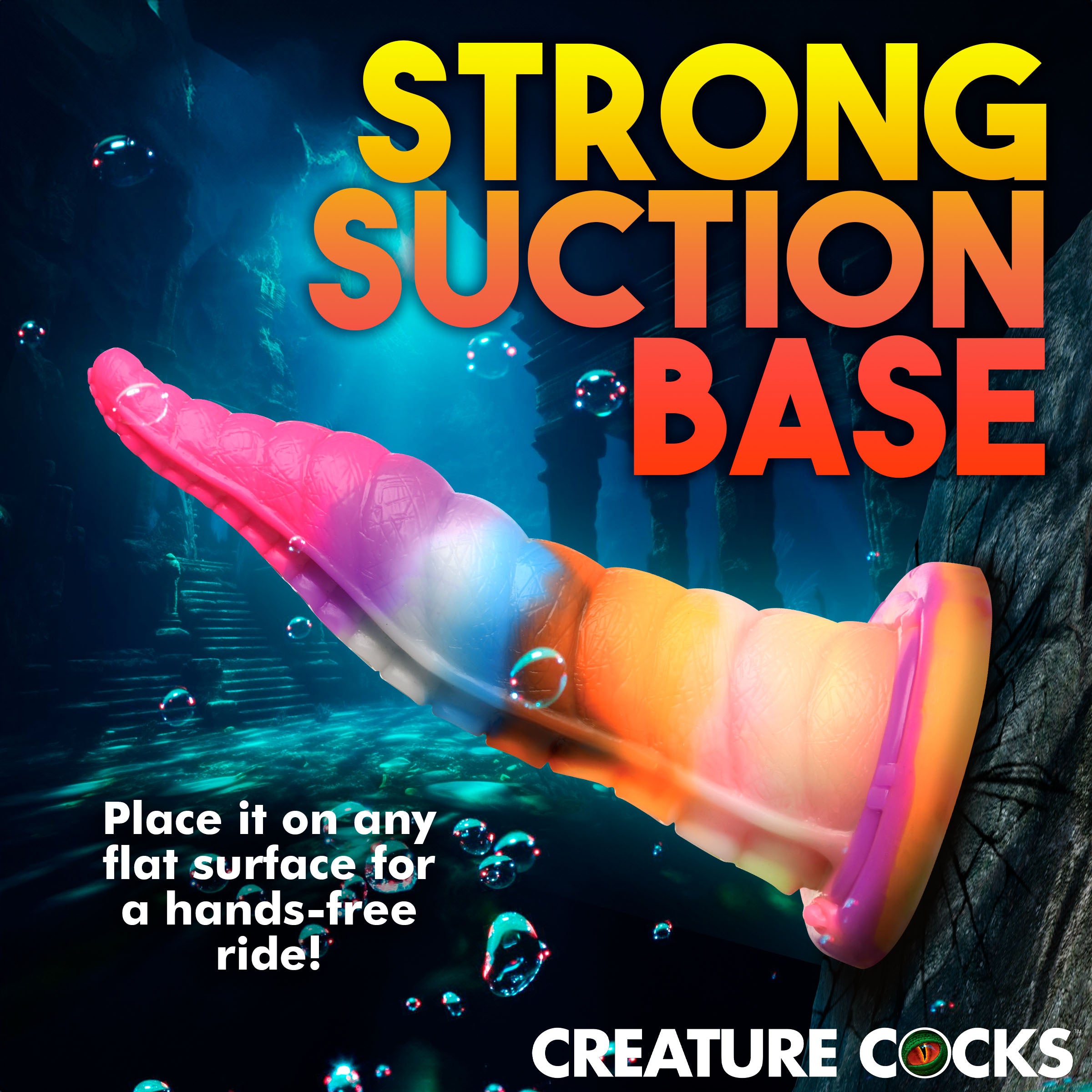 Creature Cocks Luminoctopus Glow-In-The-Dark Tentacle Silicone Dildo Multi