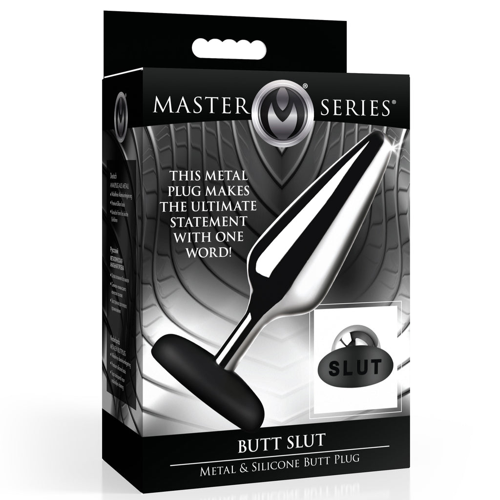 Master Series Butt Slut Metal & Silicone Butt Plug Black