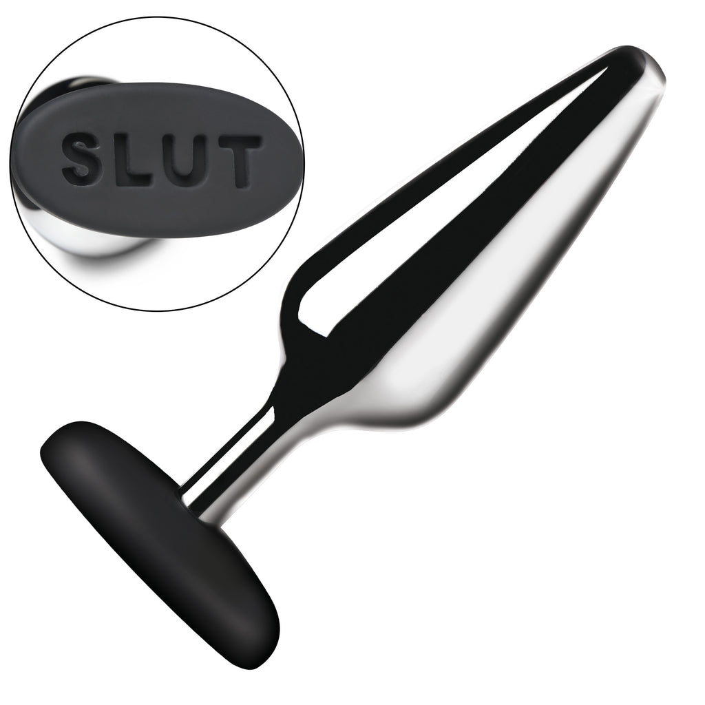 Master Series Butt Slut Metal & Silicone Butt Plug Black