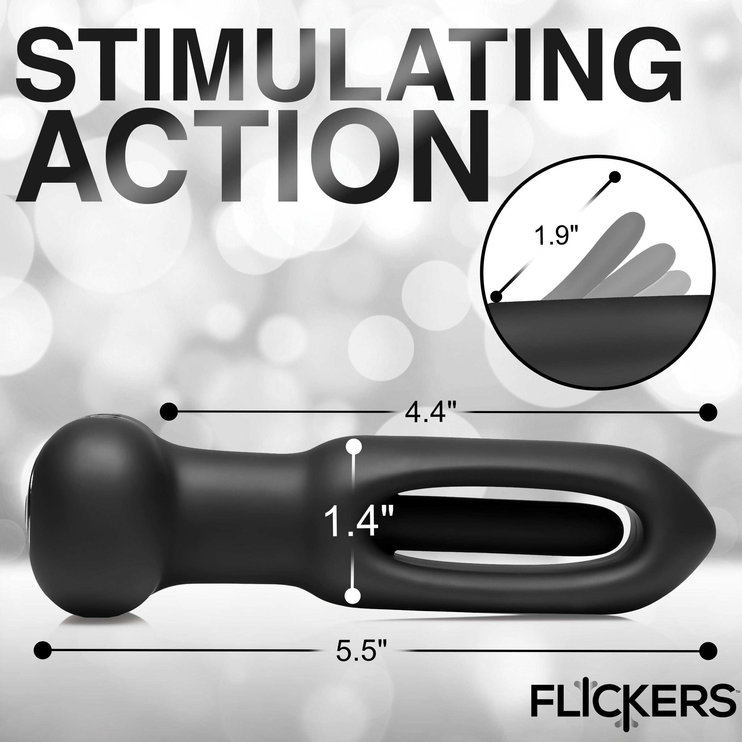 Inmi Bum Flick Vibrating and Flicking Silicone Butt Plug with Remote Black