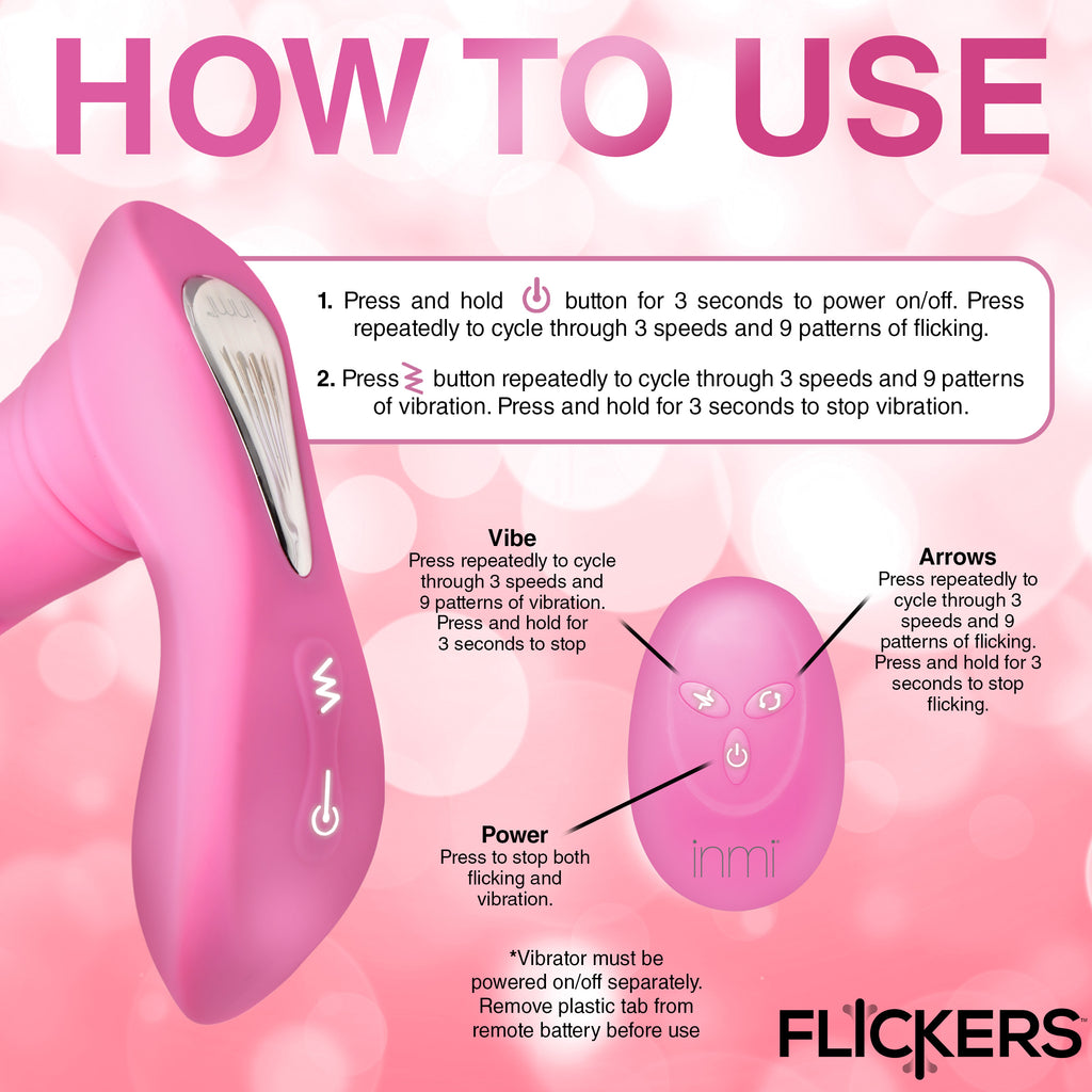 Inmi G-Flick G-Spot Flicking Silicone Vibrator with Remote Pink