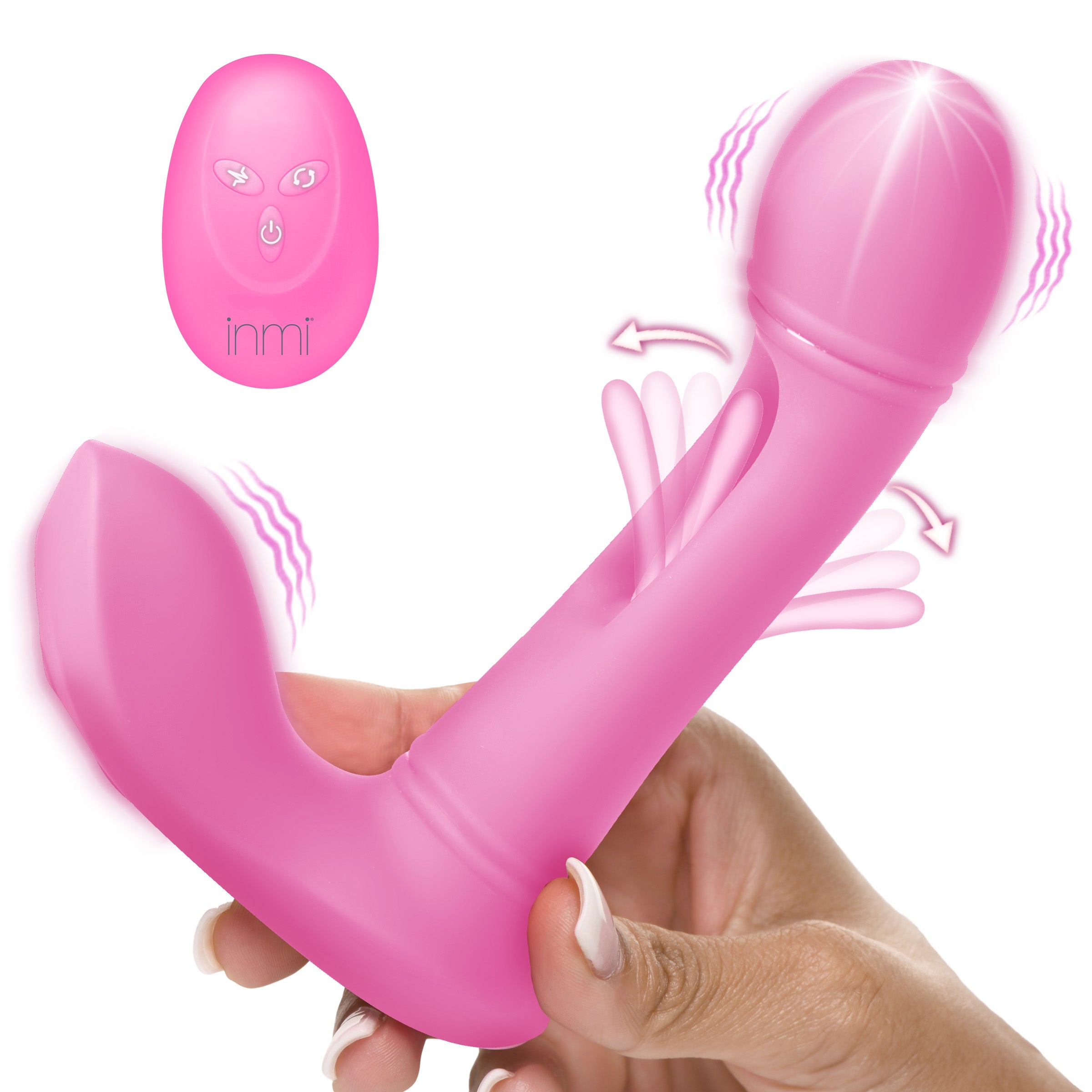 Inmi G-Flick G-Spot Flicking Silicone Vibrator with Remote Pink