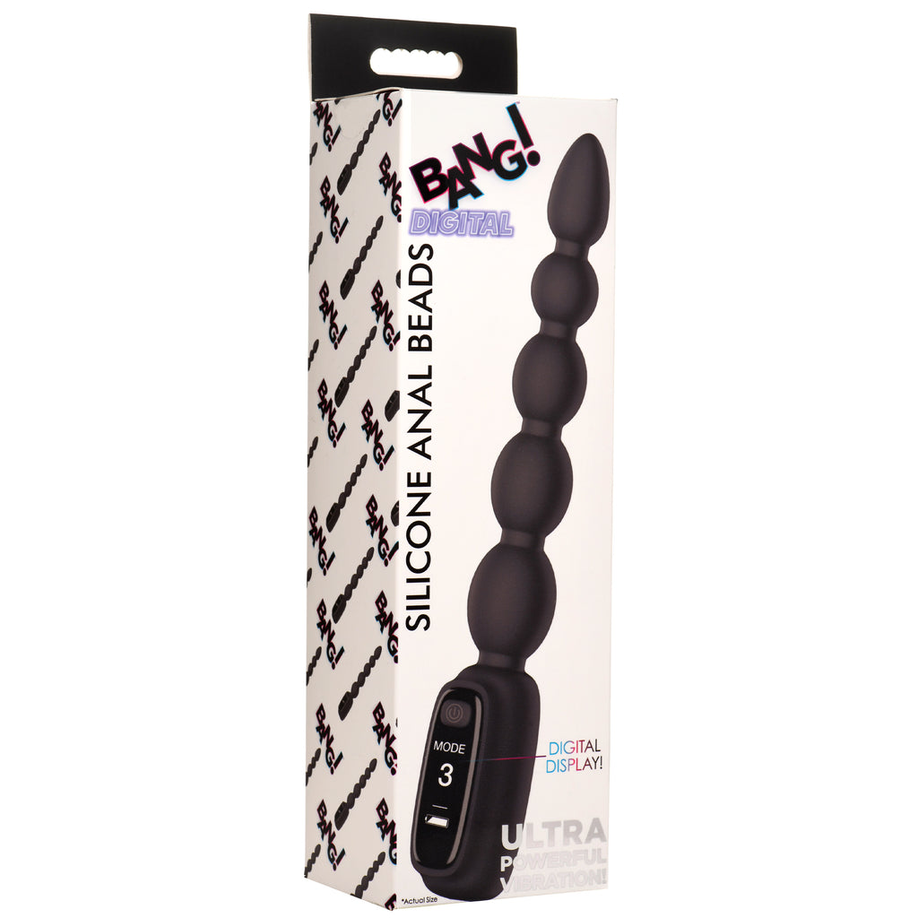 Bang! Silicone Anal Beads with Digital Display Black
