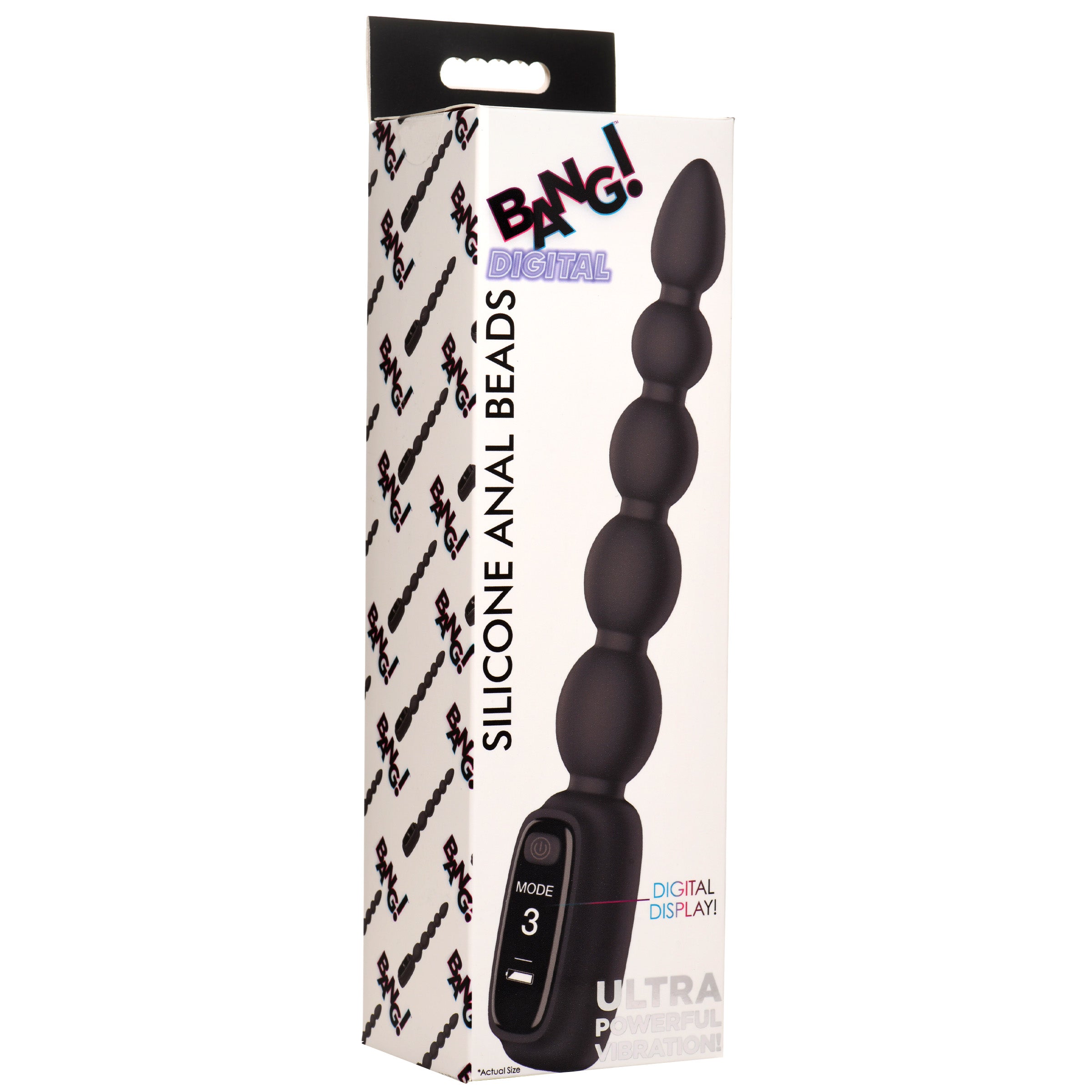Bang! Silicone Anal Beads with Digital Display Black