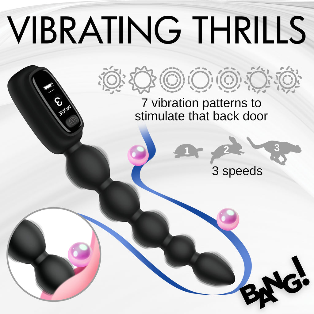 Bang! Silicone Anal Beads with Digital Display Black