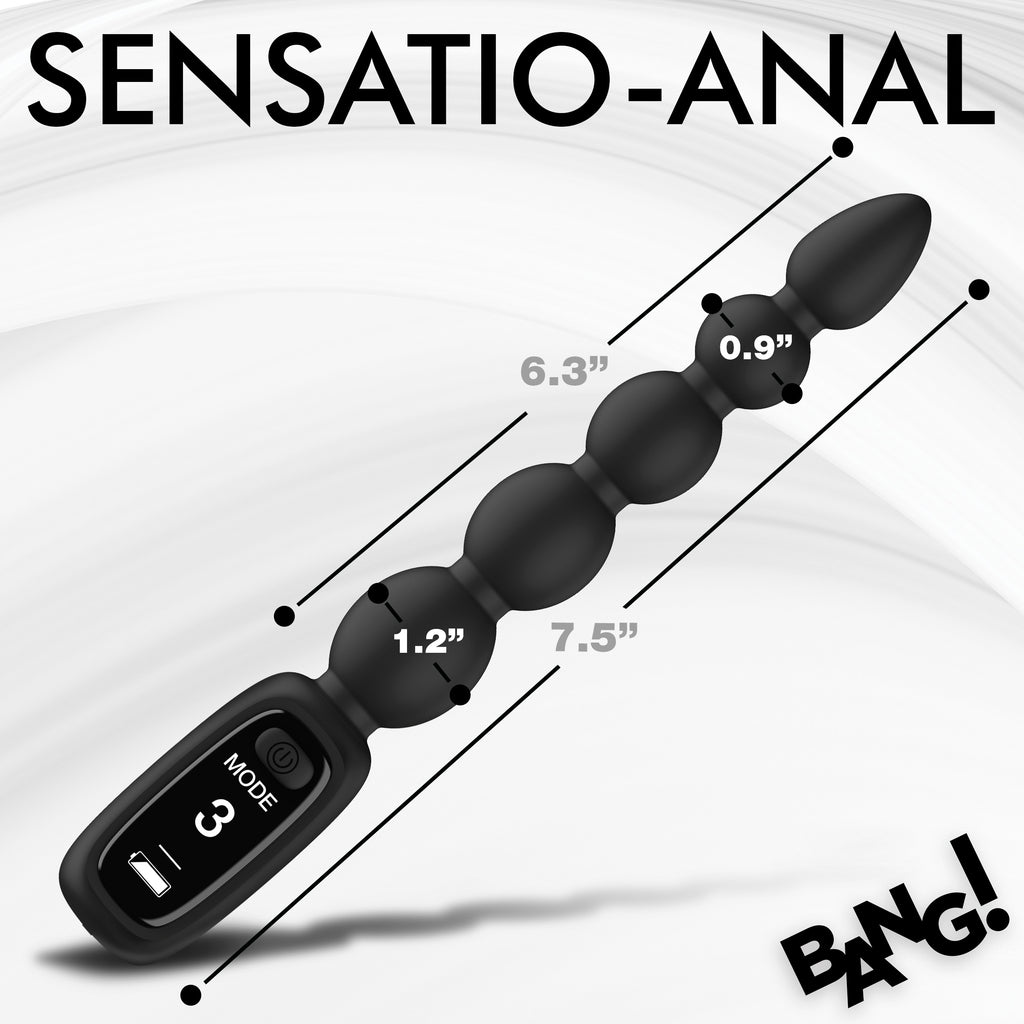 Bang! Silicone Anal Beads with Digital Display Black