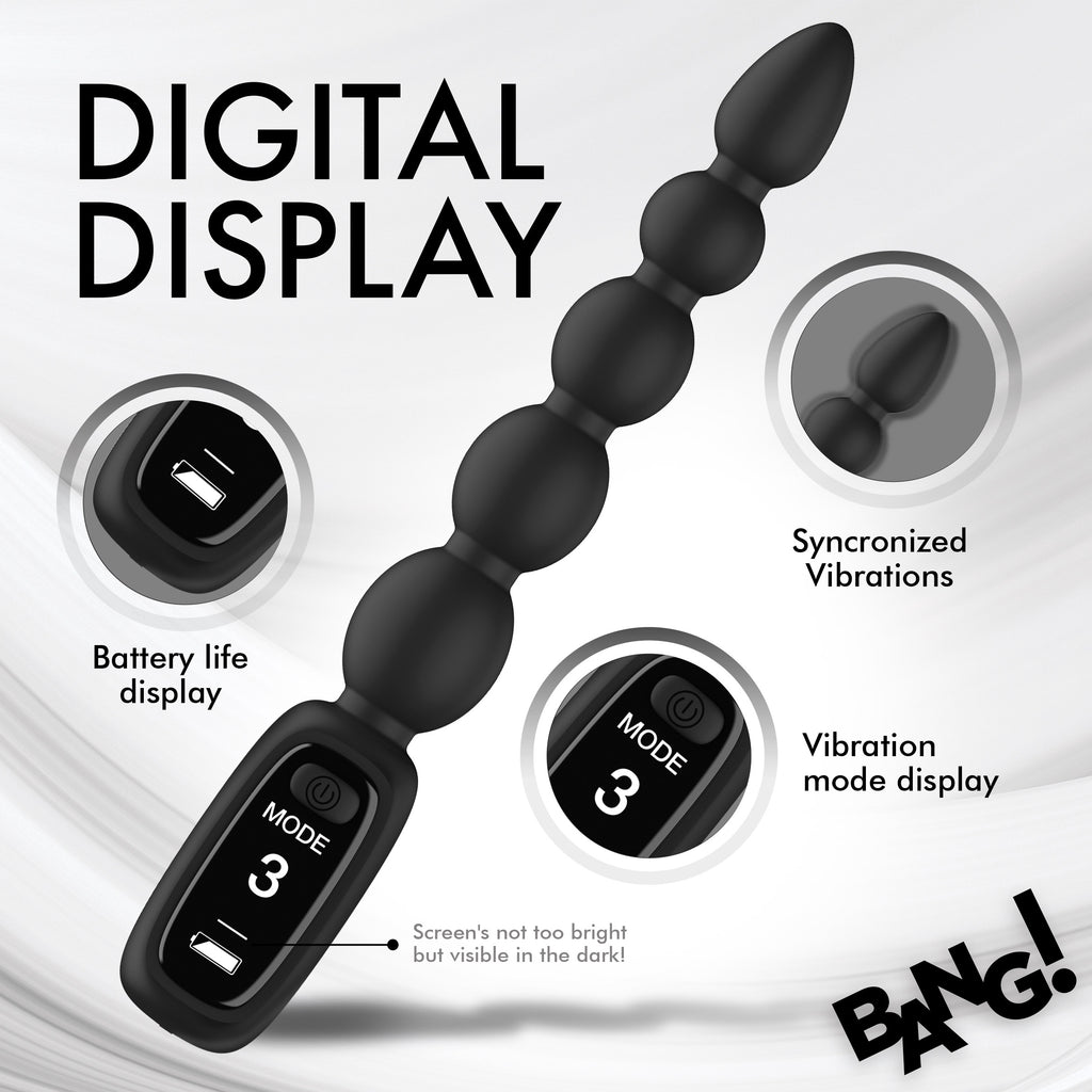 Bang! Silicone Anal Beads with Digital Display Black