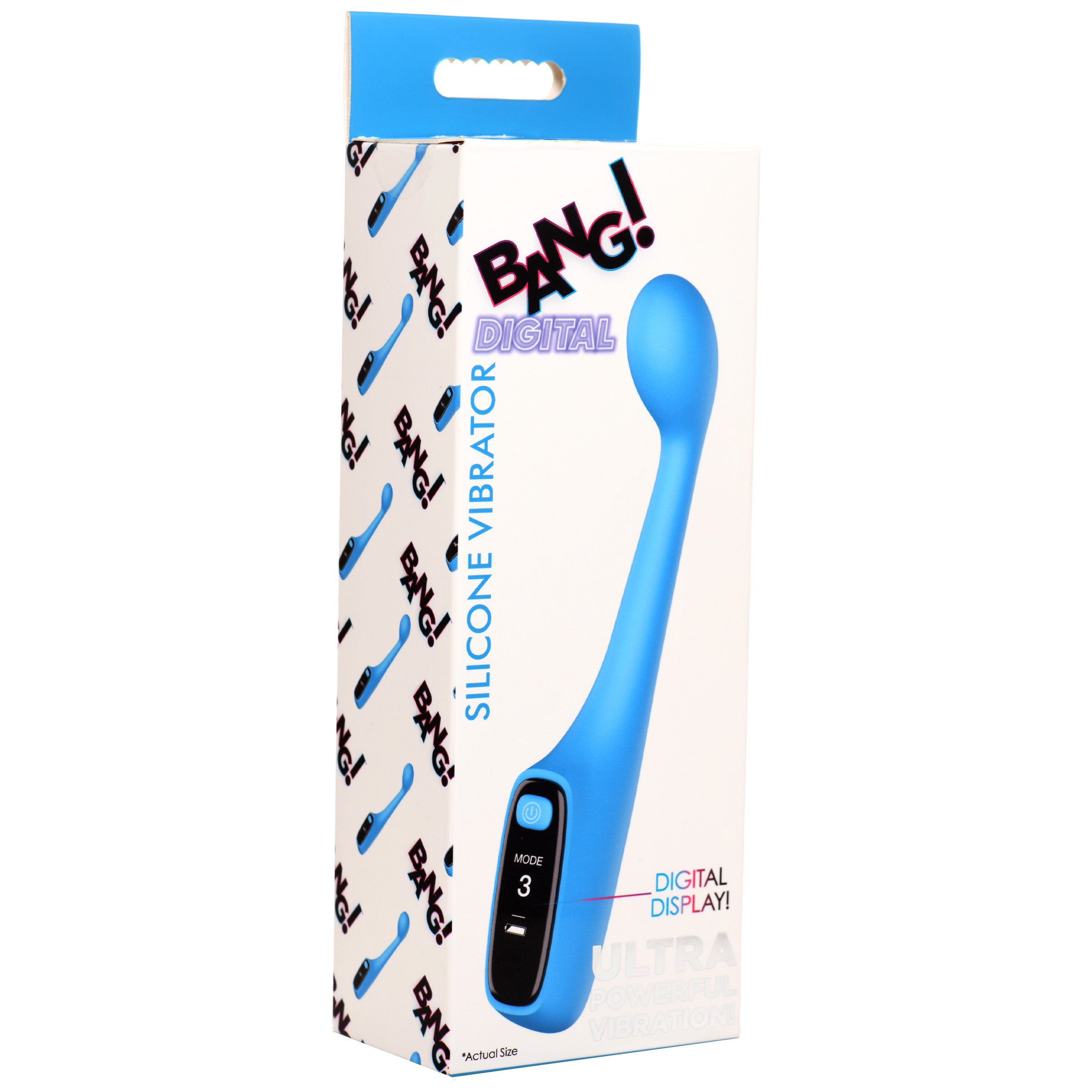 Bang! Silicone G-spot Vibrator with Digital Display Blue
