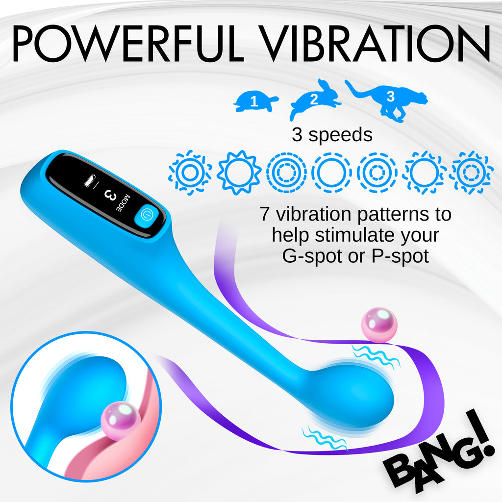 Bang! Silicone G-spot Vibrator with Digital Display Blue