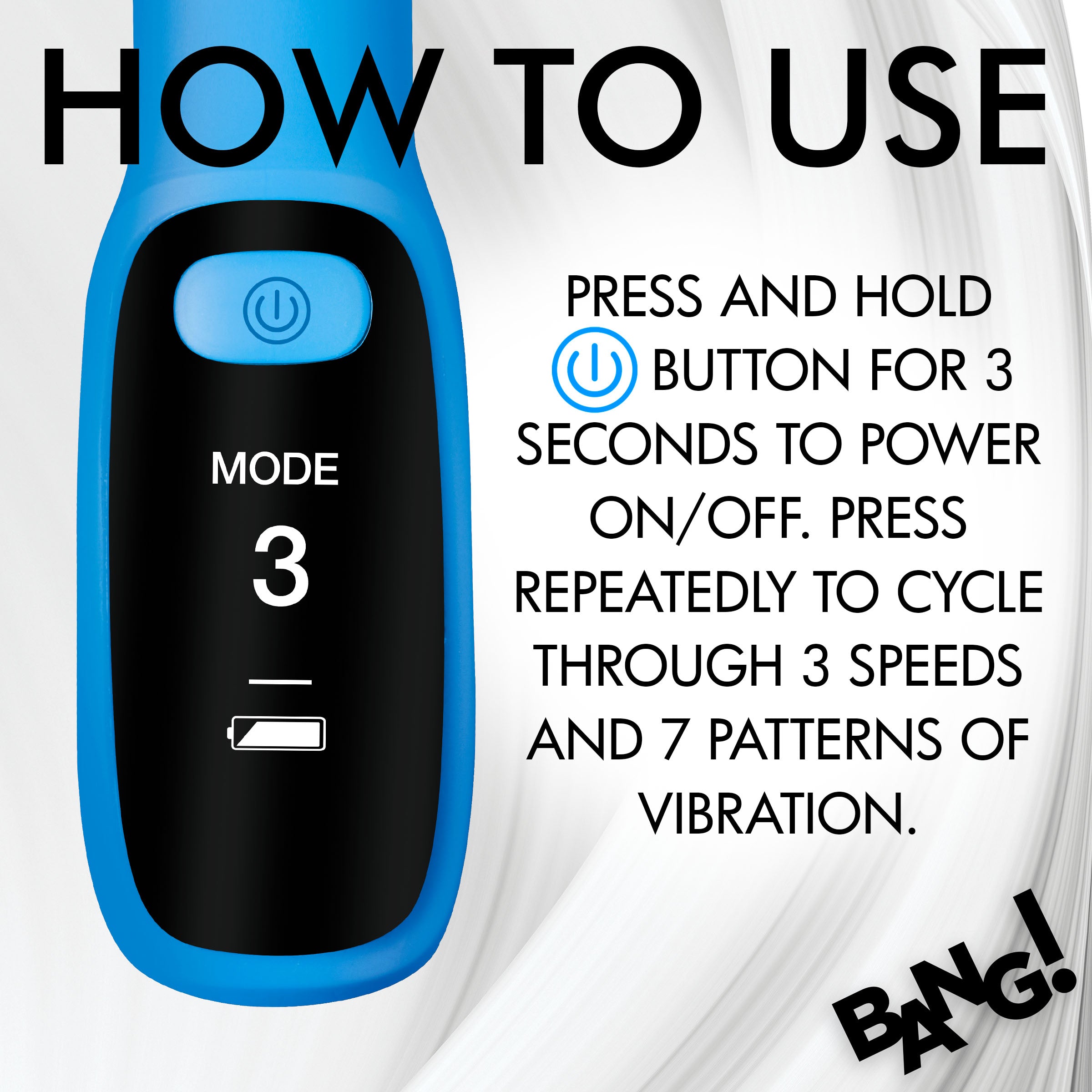 Bang! Silicone G-spot Vibrator with Digital Display Blue