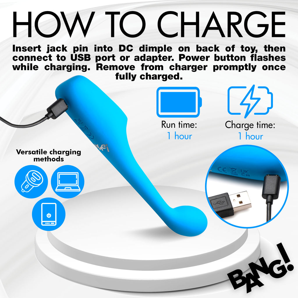 Bang! Silicone G-spot Vibrator with Digital Display Blue