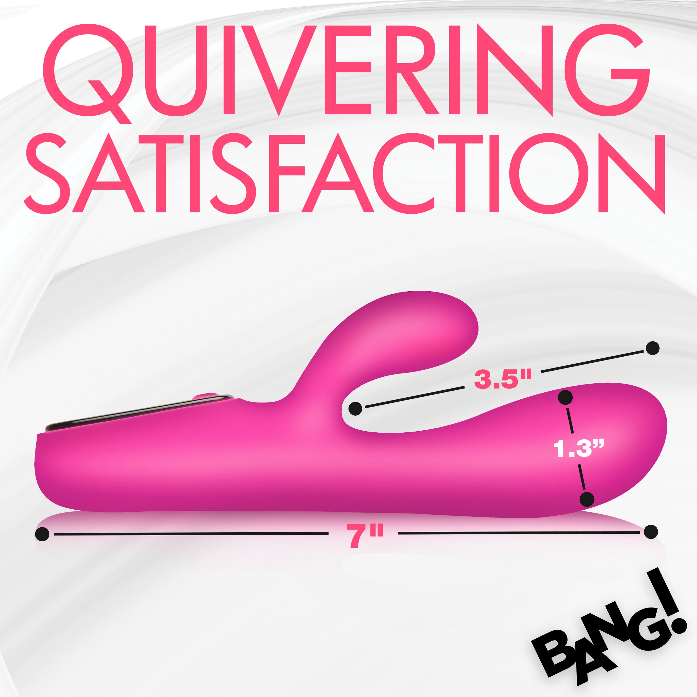 Bang! Silicone Rabbit Vibrator with Digital Display Pink