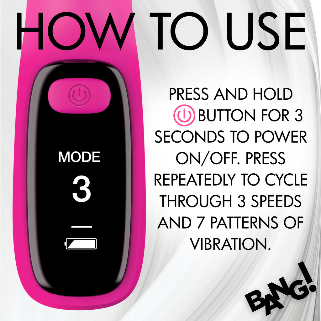 Bang! Silicone Rabbit Vibrator with Digital Display Pink