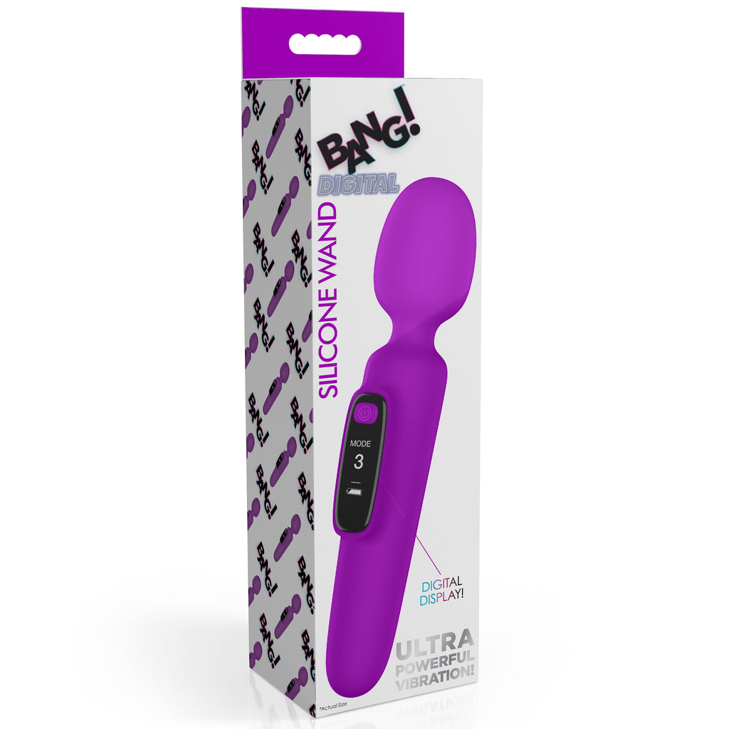 Bang! Digital Silicone Wand with Display Purple