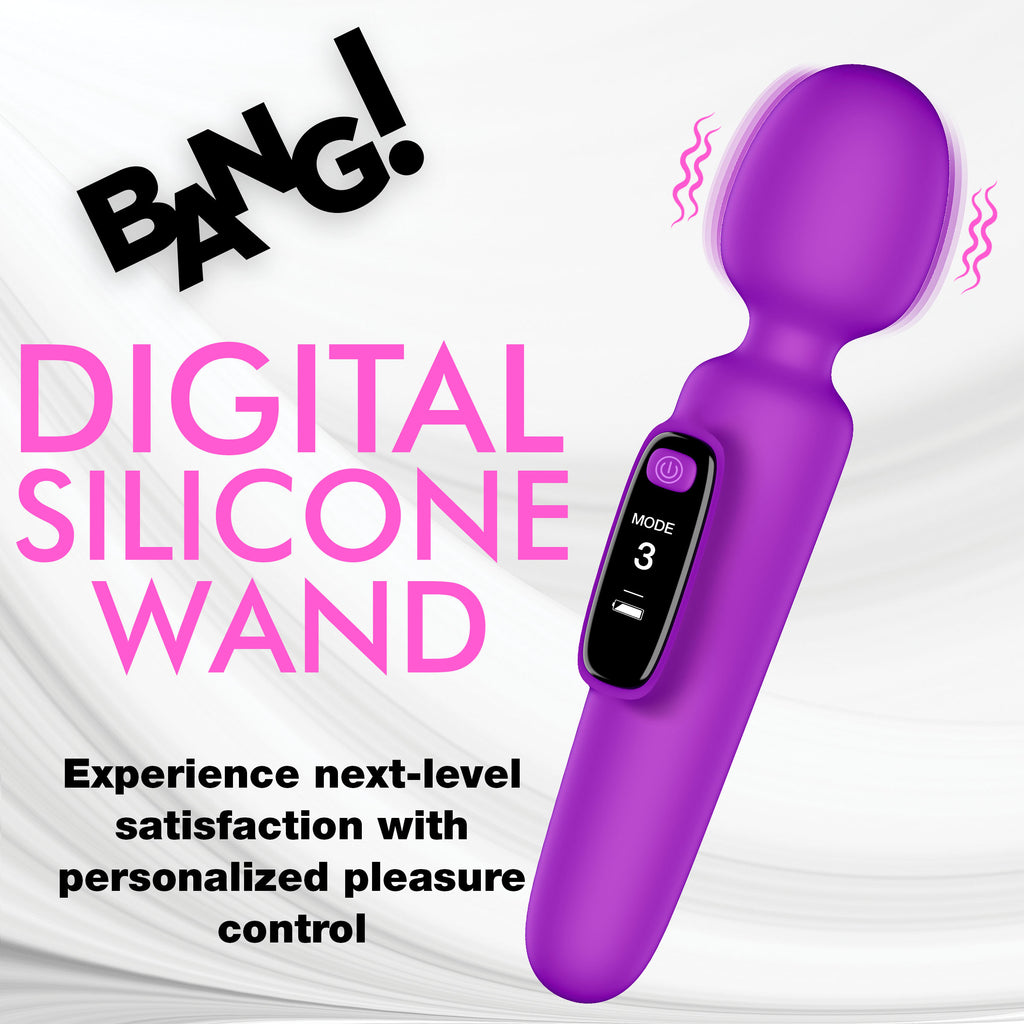 Bang! Digital Silicone Wand with Display Purple
