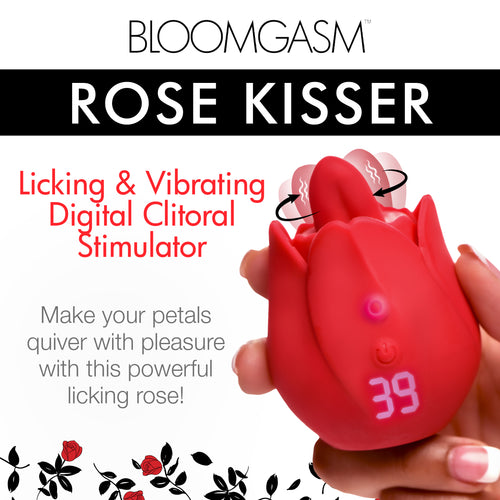 Bloomgasm Rose Kisser Licking and Vibrating Digital Clitoral Stimulator Red