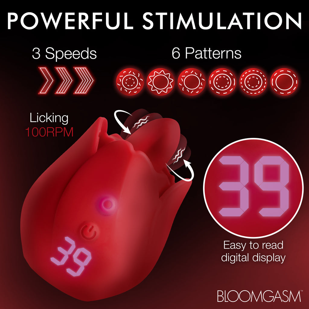 Bloomgasm Rose Kisser Licking and Vibrating Digital Clitoral Stimulator Red