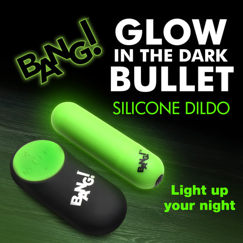 Bang! Glow-in-the-Dark Silicone Bullet Green