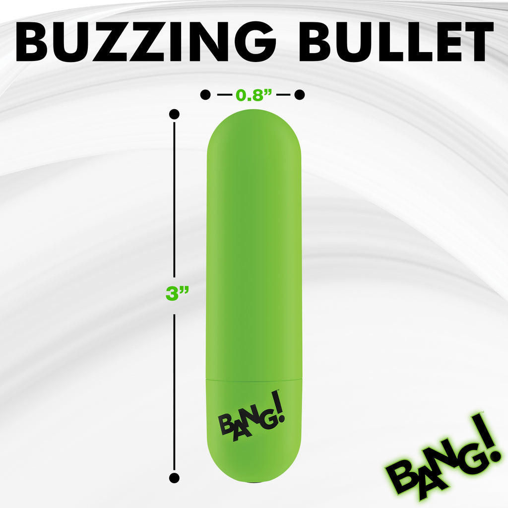 Bang! Glow-in-the-Dark Silicone Bullet Green
