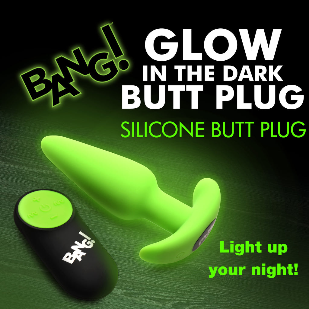 Bang! Glow-in-the-Dark Silicone Butt Plug Green