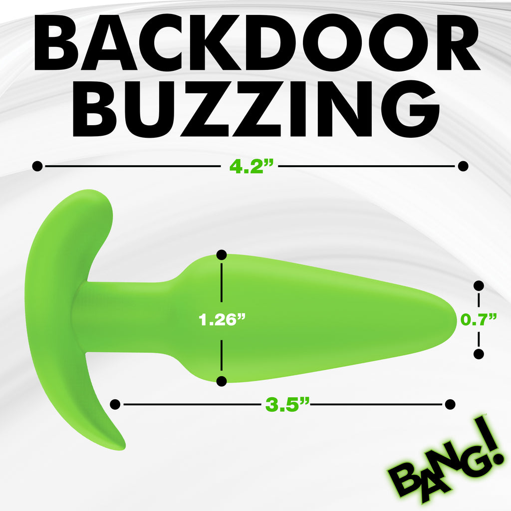 Bang! Glow-in-the-Dark Silicone Butt Plug Green