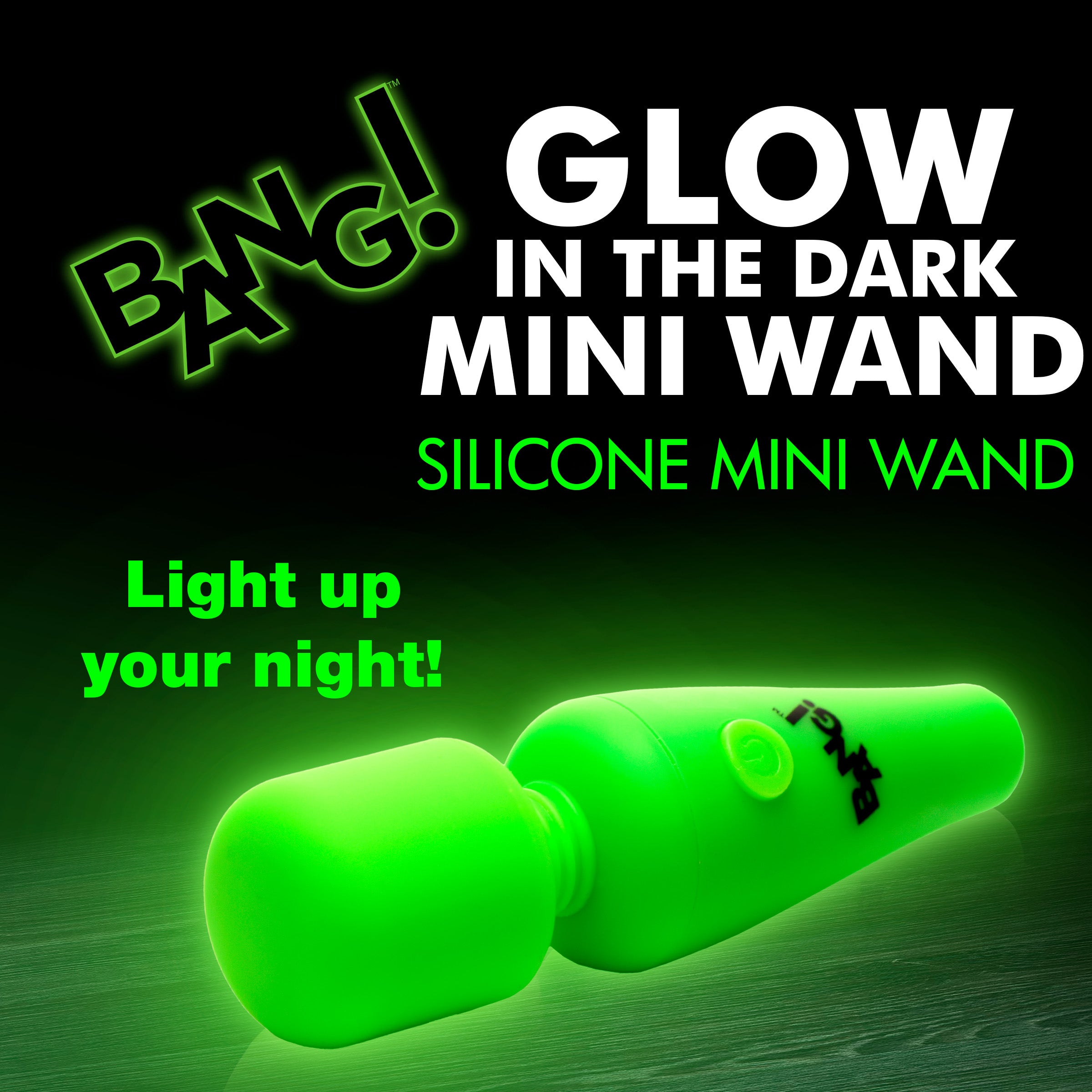 Bang! Glow-in-the-Dark Silicone Wand Green