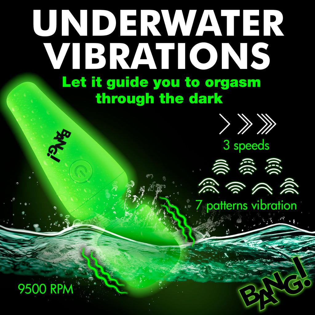 Bang! Glow-in-the-Dark Silicone Wand Green