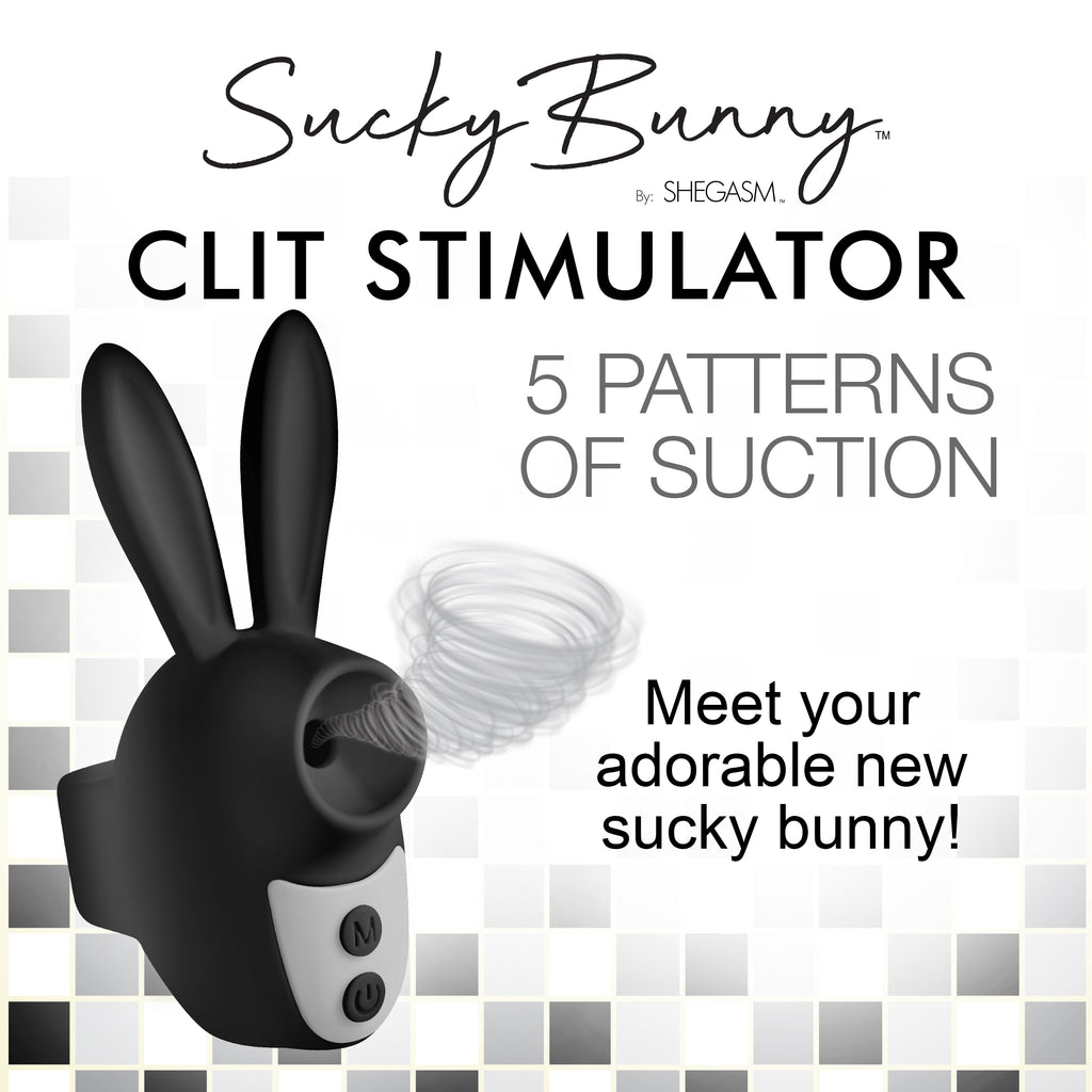 Shegasm Sucky Bunny Clit Stimulator - Pink Black