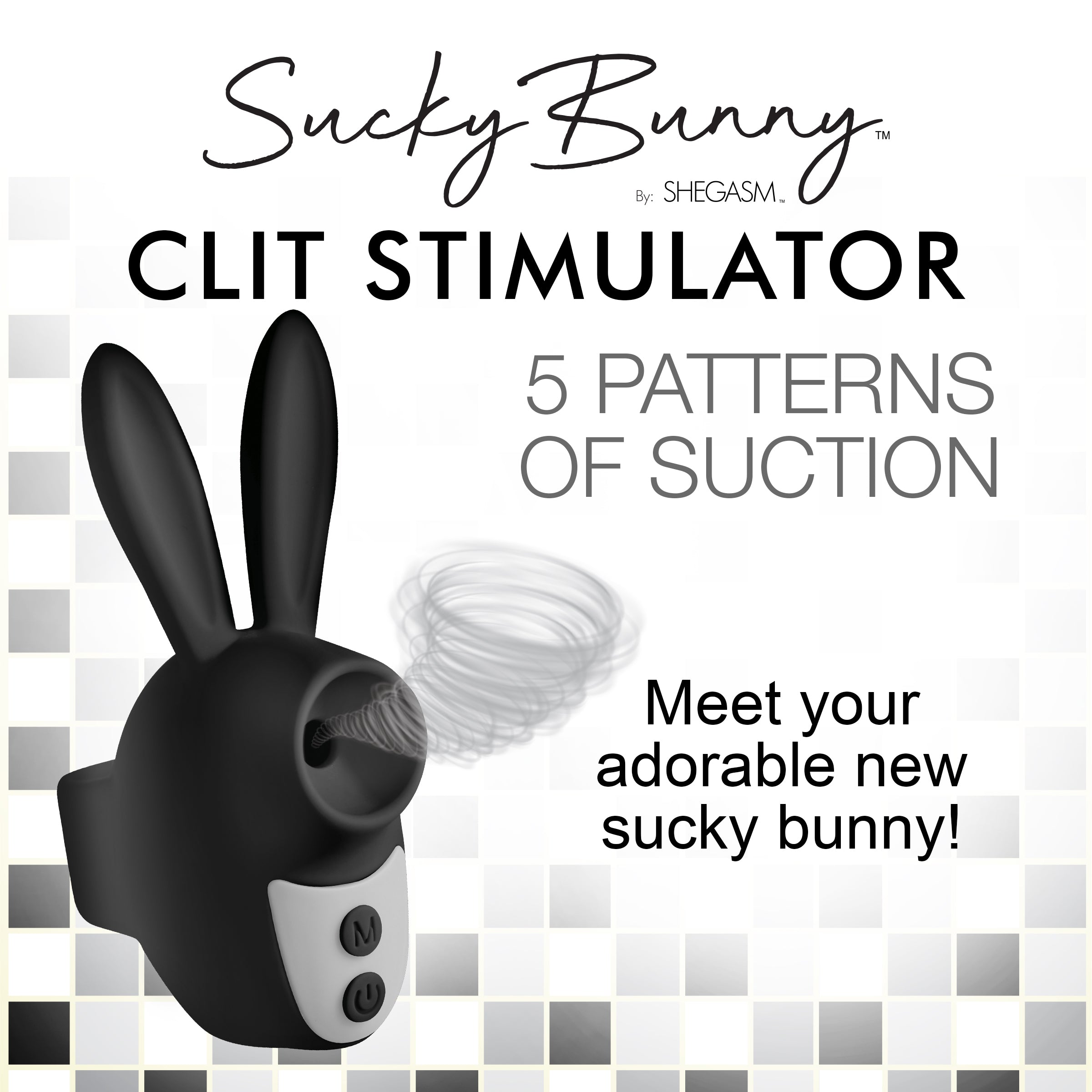 Shegasm Sucky Bunny Clit Stimulator - Pink Black