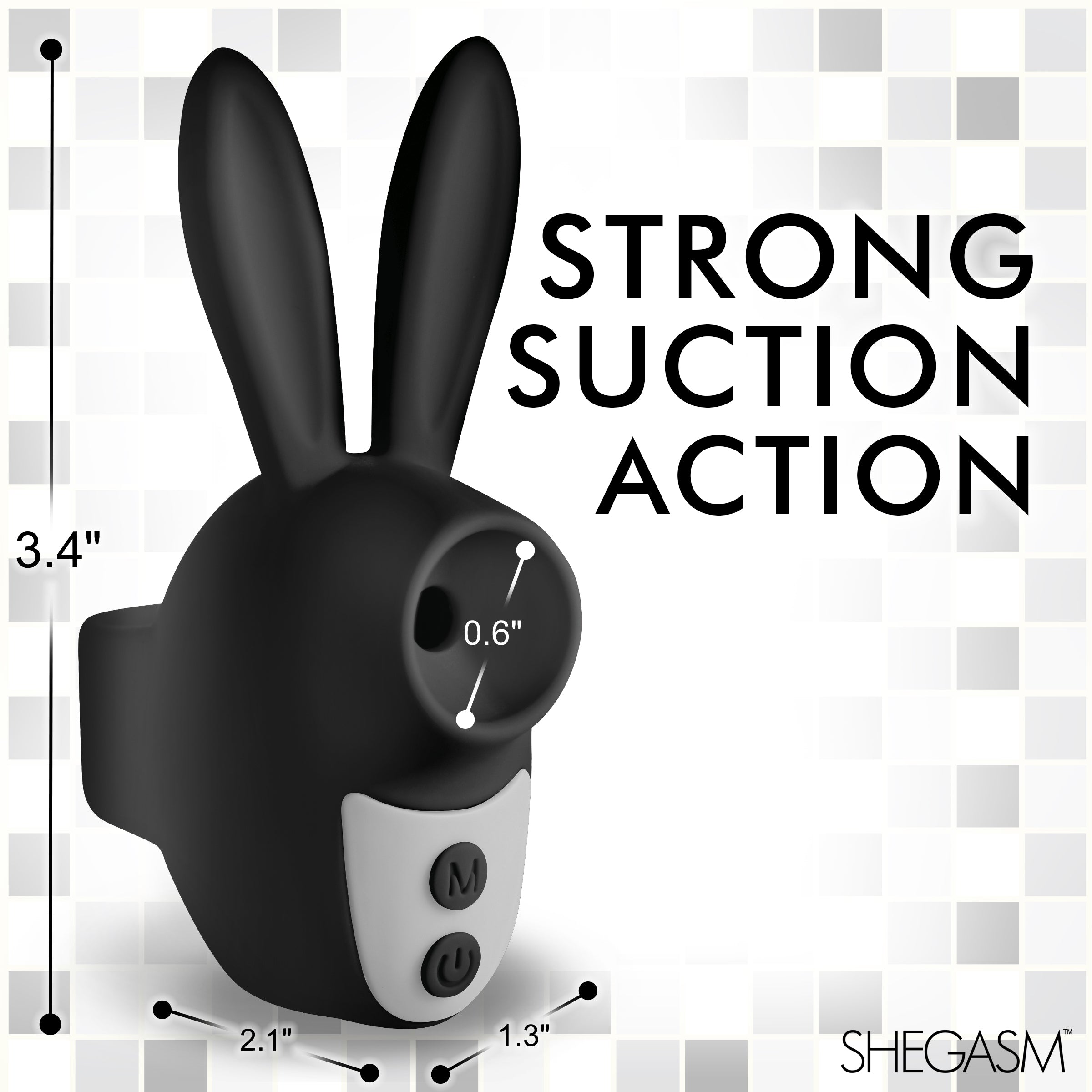 Shegasm Sucky Bunny Clit Stimulator - Pink Black