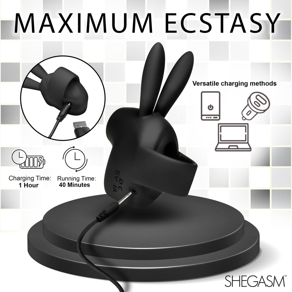 Shegasm Sucky Bunny Clit Stimulator - Pink Black