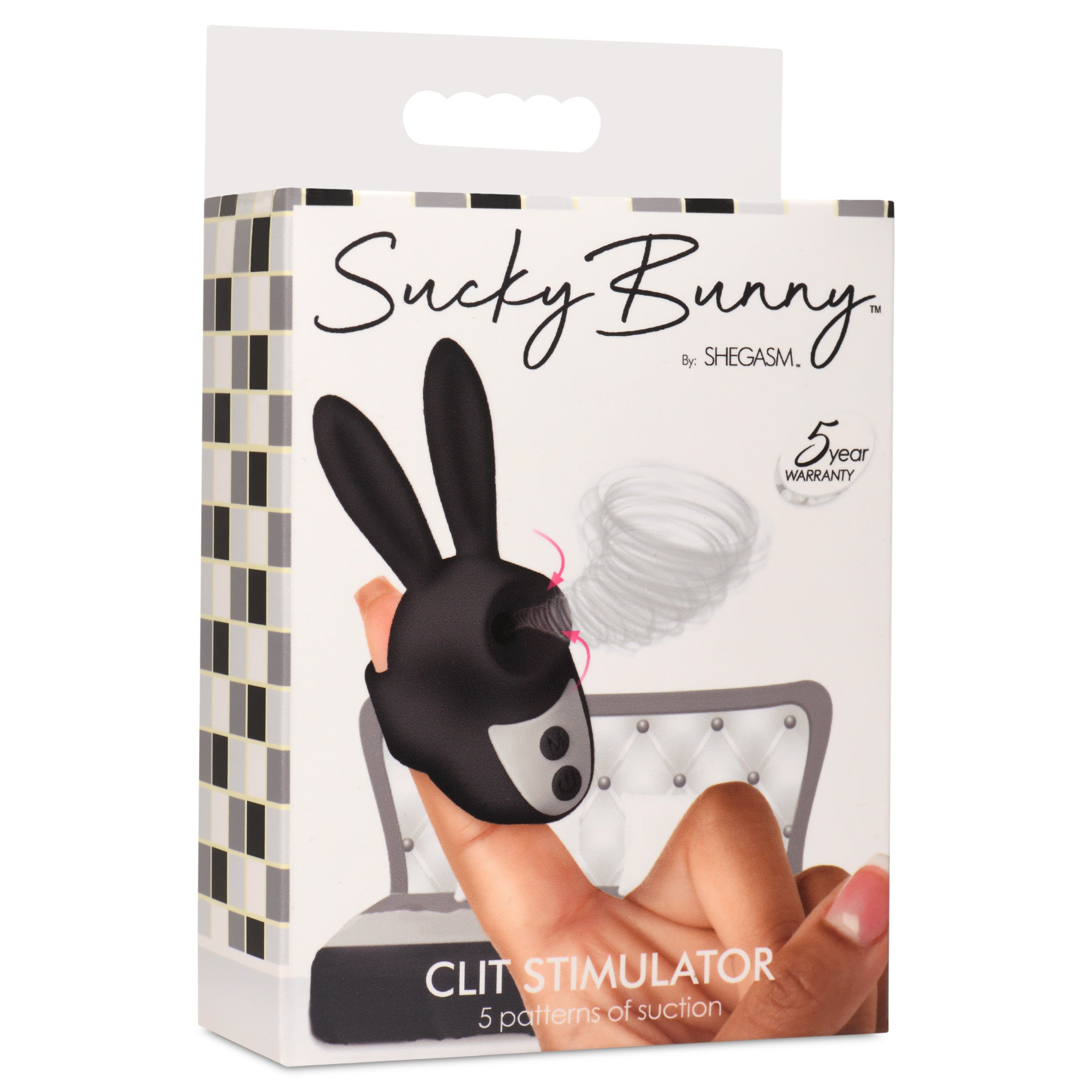 Shegasm Sucky Bunny Clit Stimulator - Pink Black