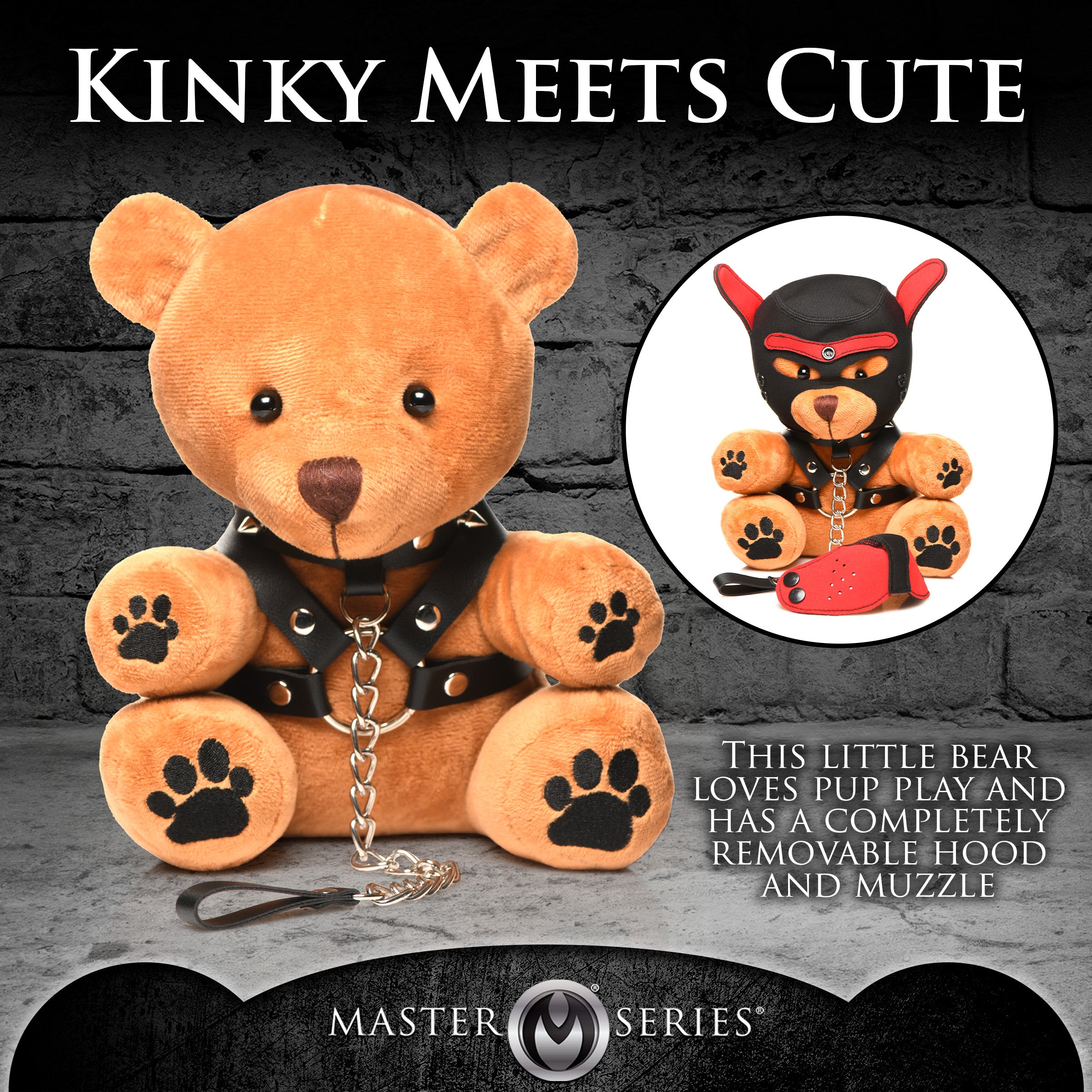 Master Series Pup Bear with Removeable Muzzle and Hood Brown