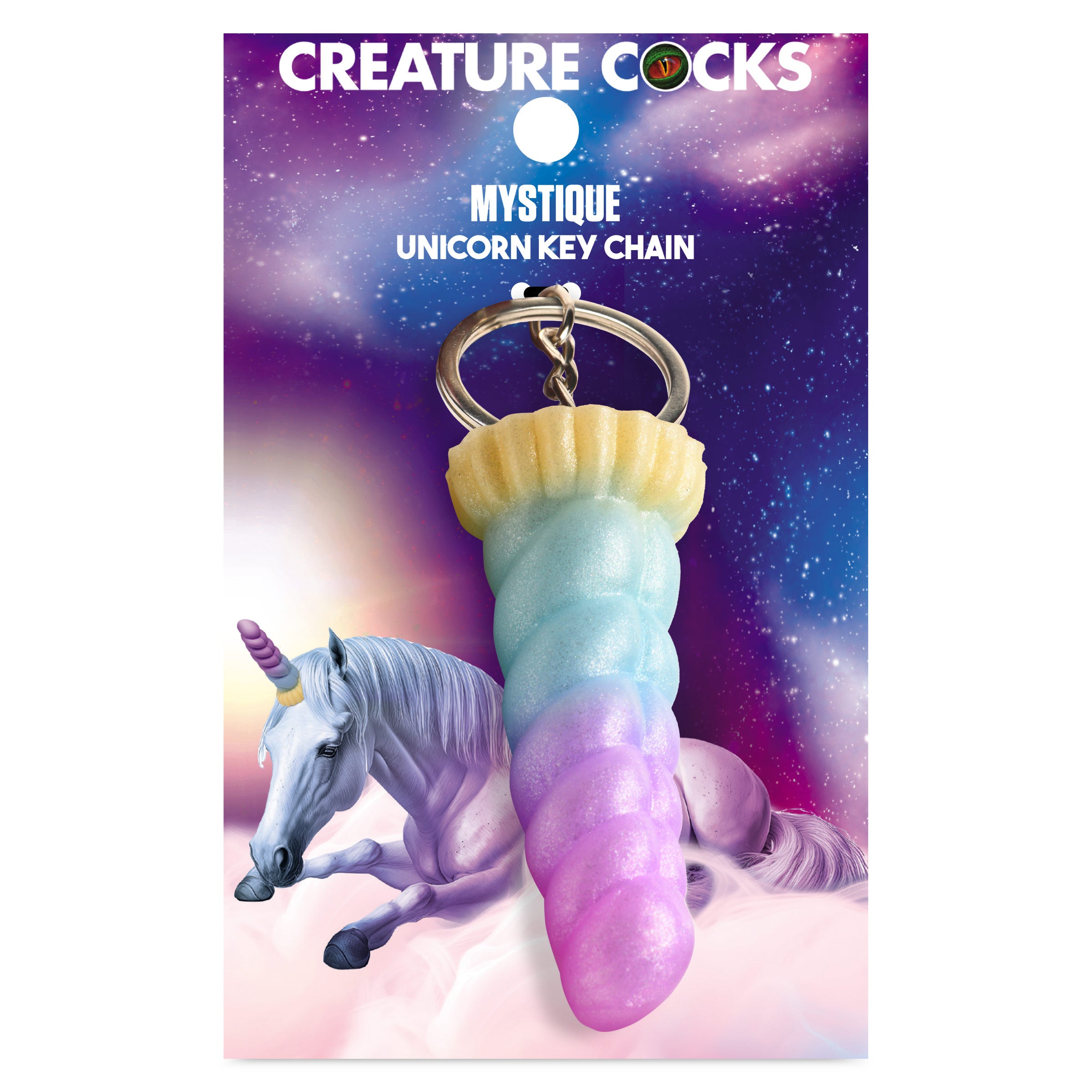 Creature Cocks Mystique Unicorn Mini Dildo Key Chain Multi