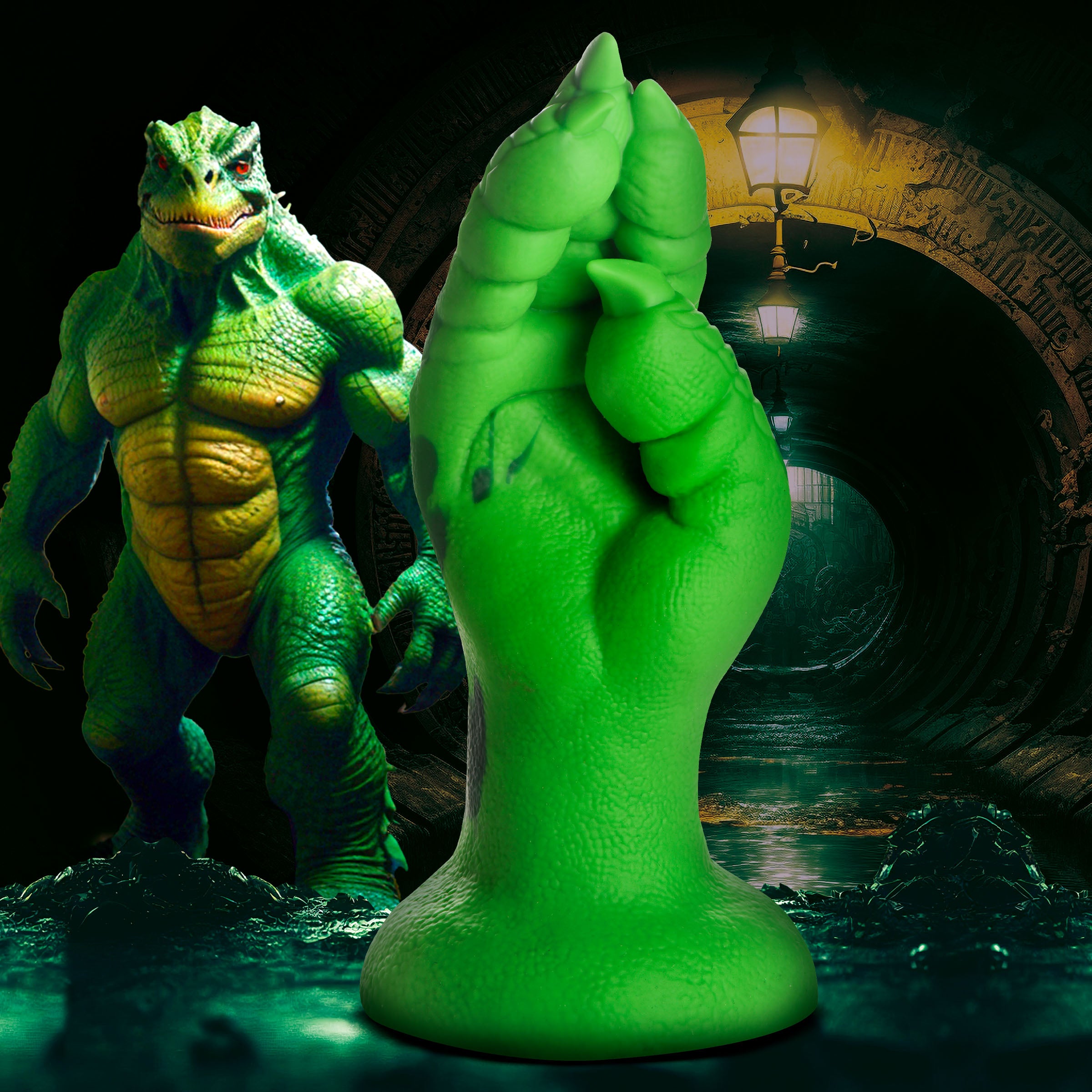Creature Cocks Raptor Claw Fisting Silicone Dildo - Green Green