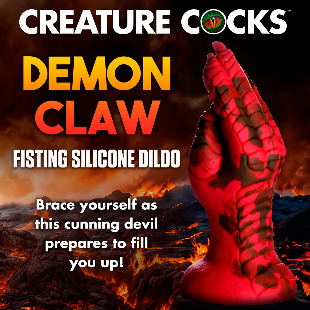 Creature Cocks Raptor Claw Fisting Silicone Dildo - Green Red