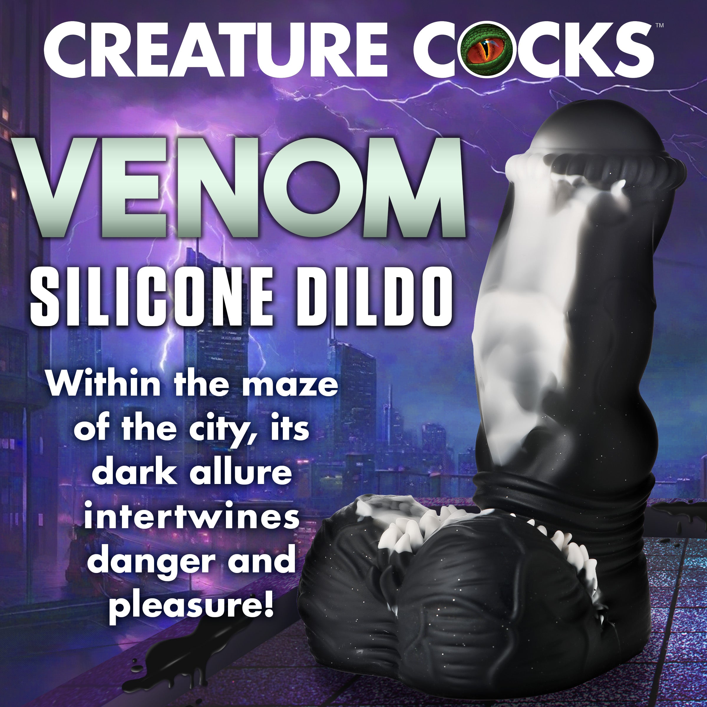 Creature Cocks Venom Silicone Dildo Black