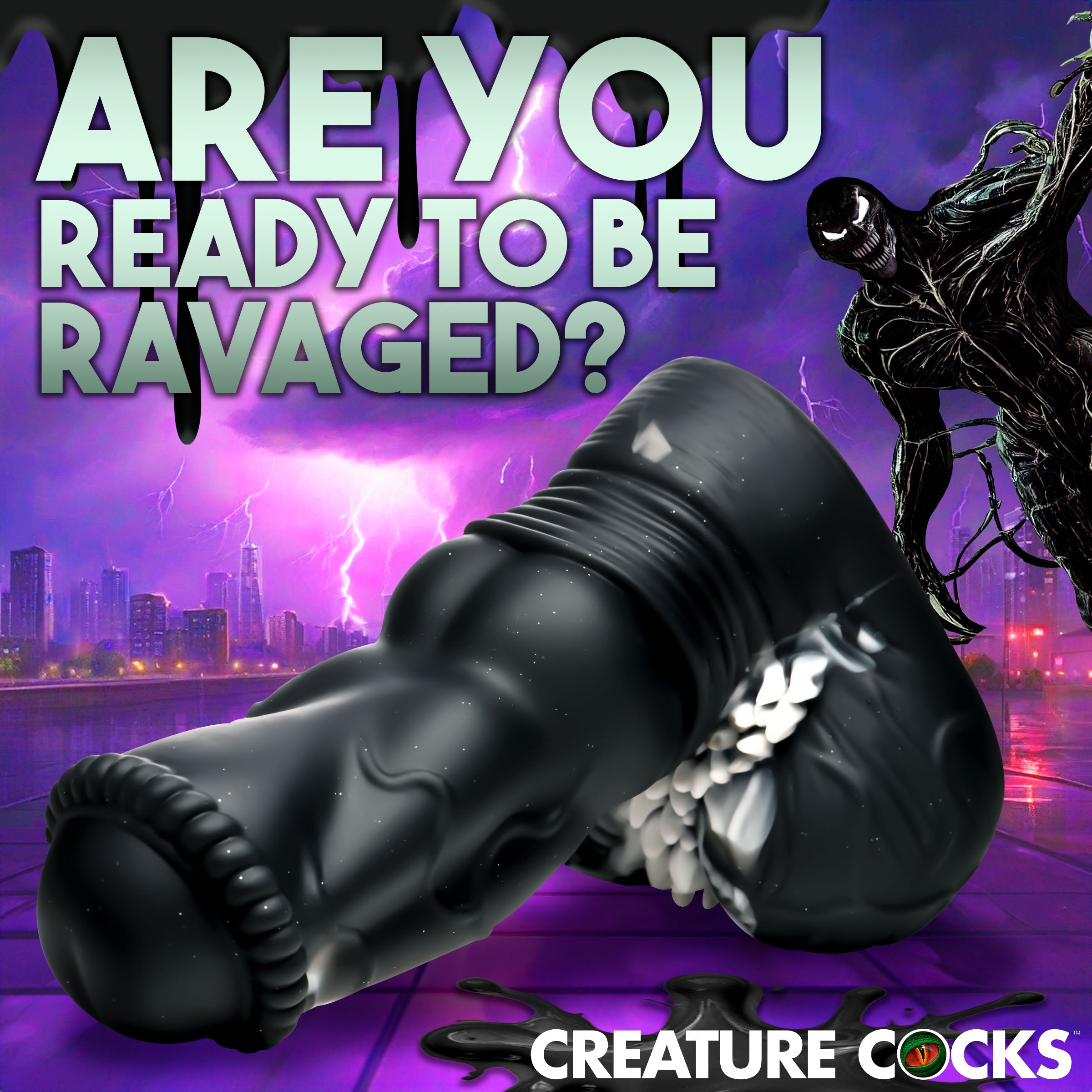 Creature Cocks Venom Silicone Dildo Black