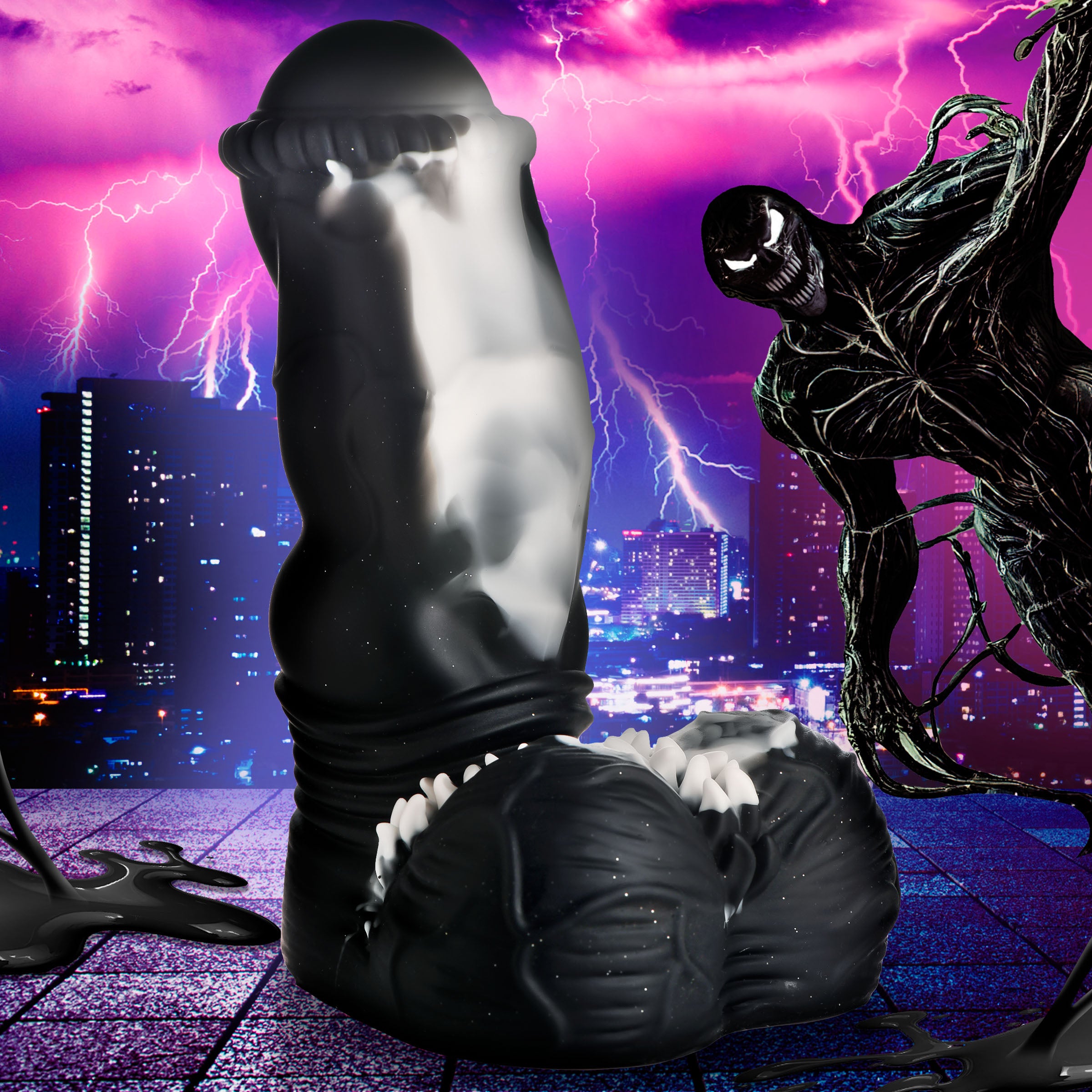 Creature Cocks Venom Silicone Dildo Black