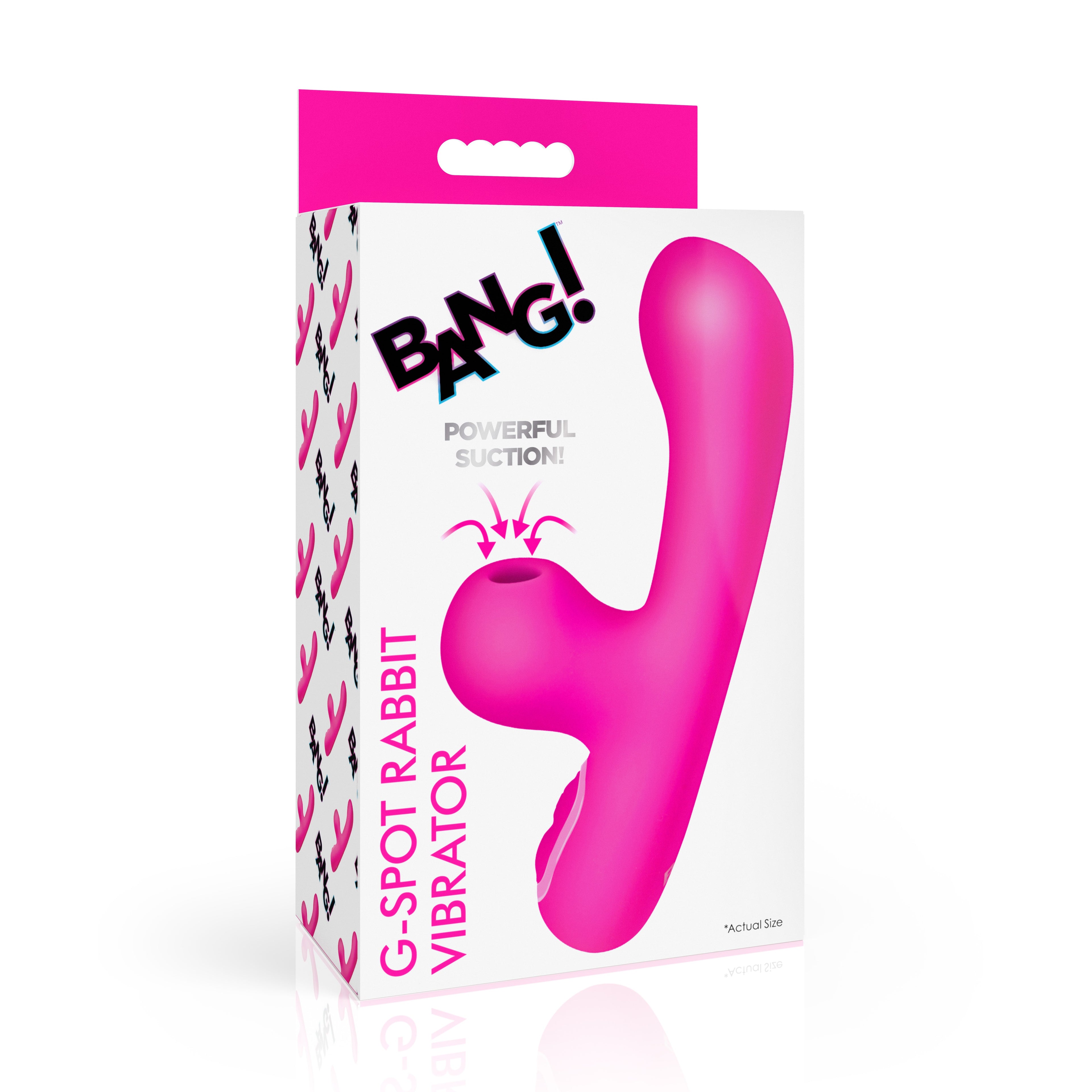 Bang! Mini Suction Silicone G-Spot Rabbit Vibrator Pink